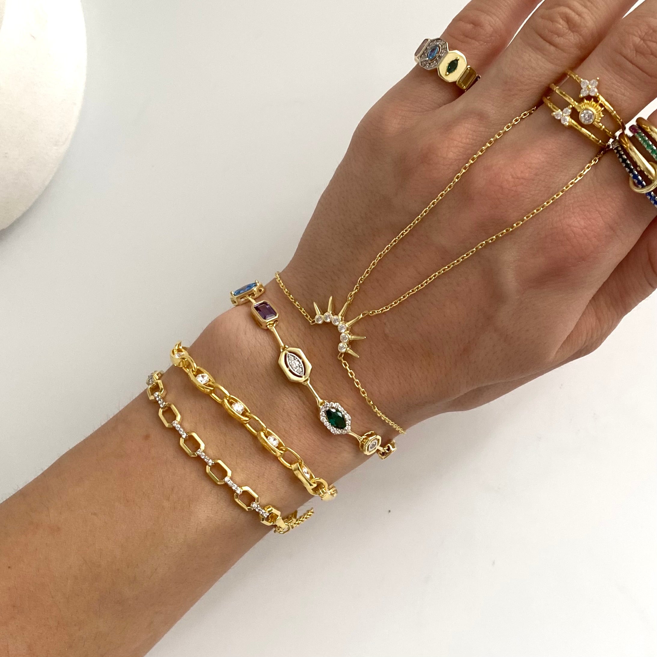 925 Gümüş Luxury Colorful Mix Bileklik