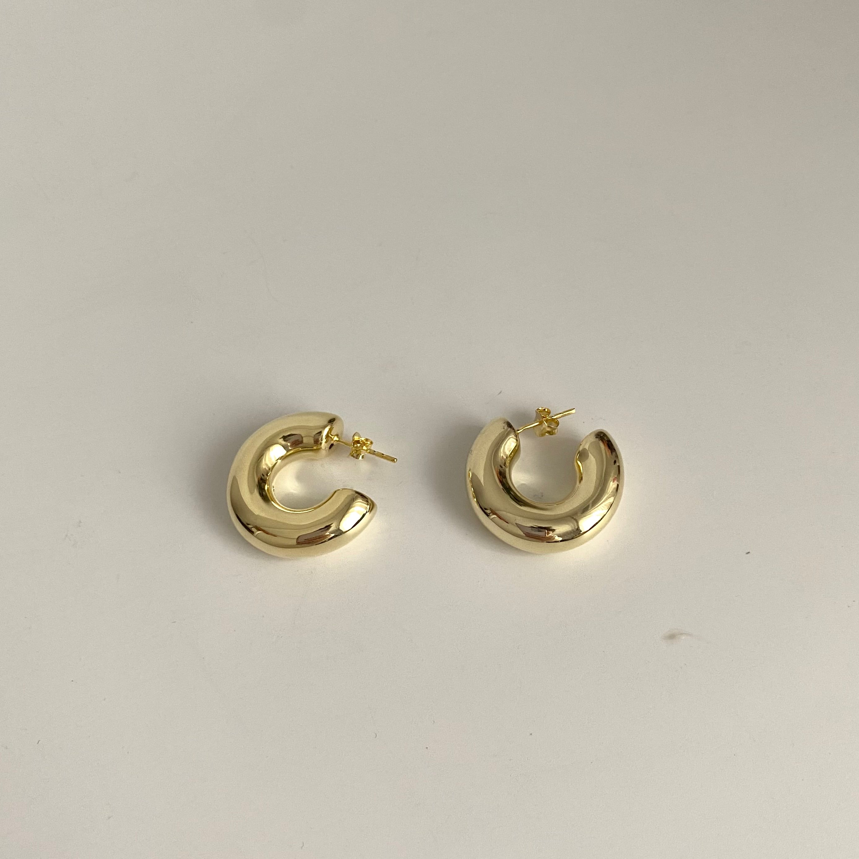 925 Gümüş Orta Boy Tombul Halka Küpe