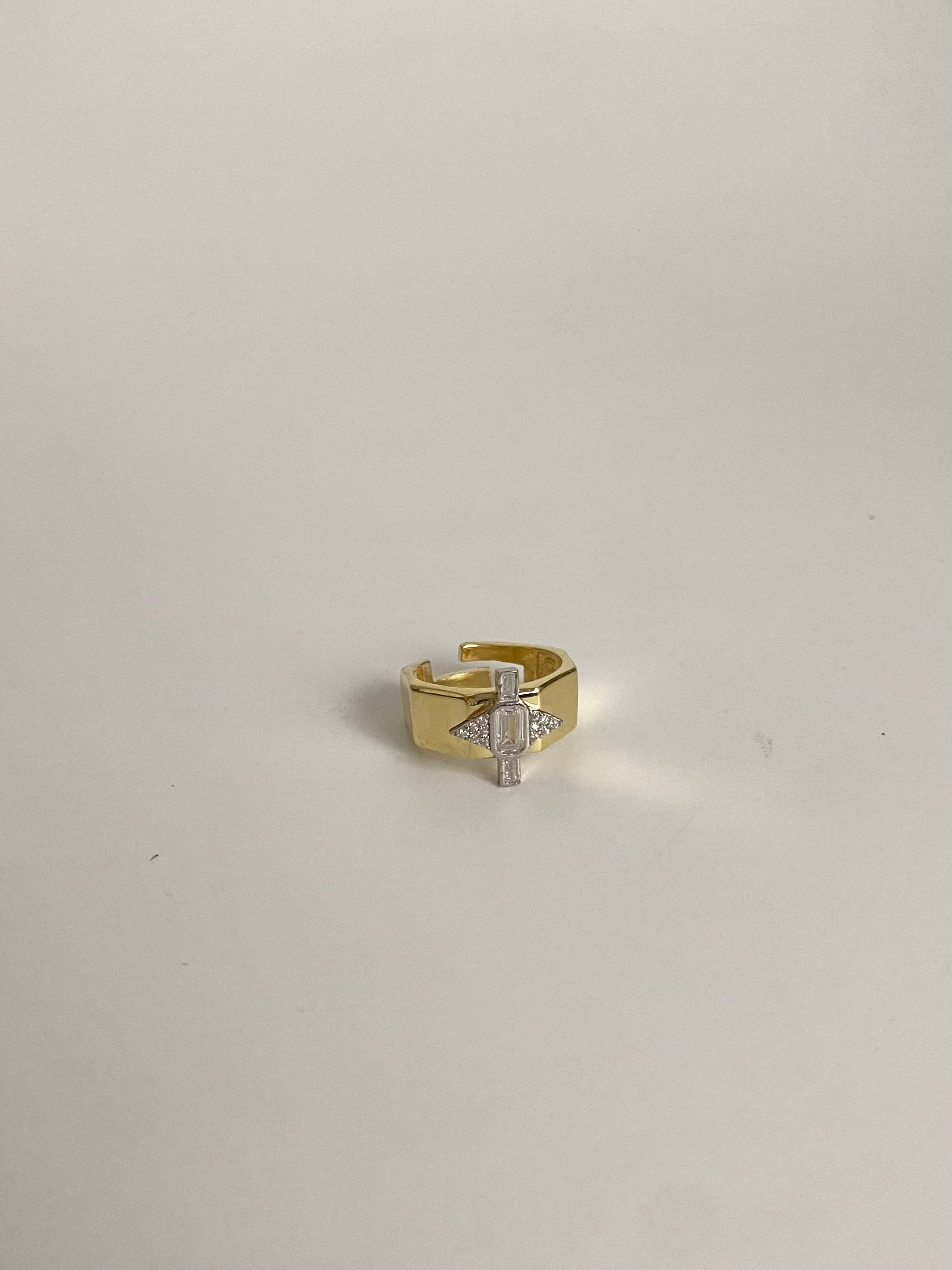 925 Gümüş Baget Mix Taş Serçe Parmak Yüzüğü