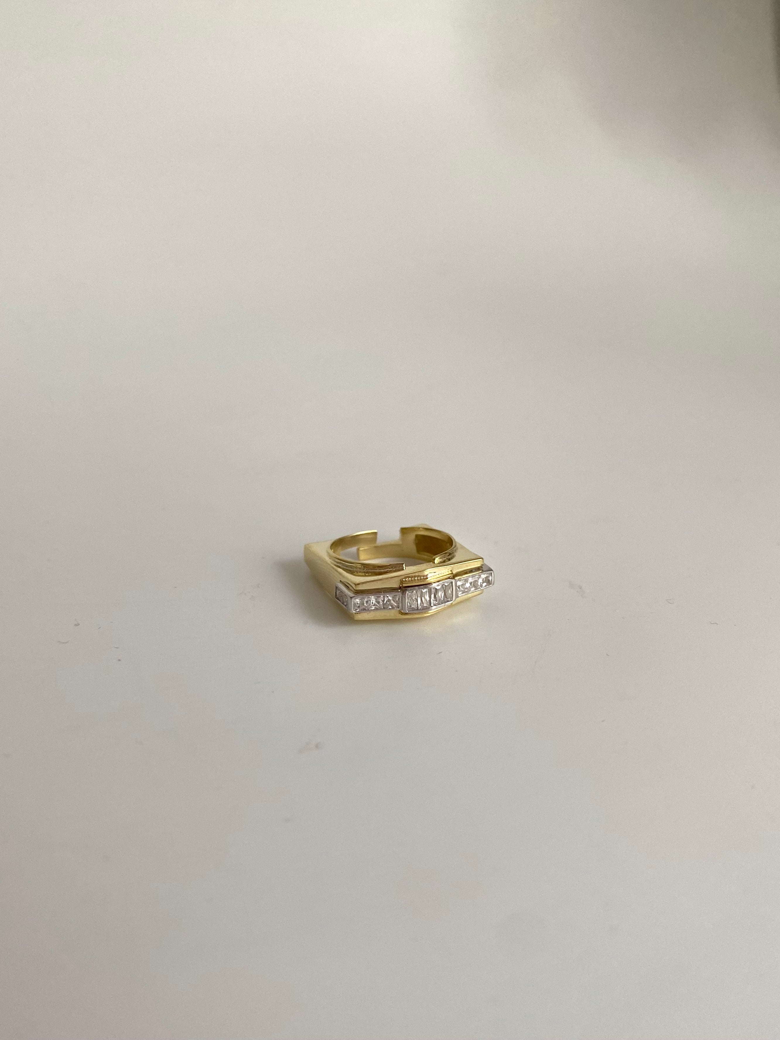 925 Ayar Gümüş Baget Kare Yüzük