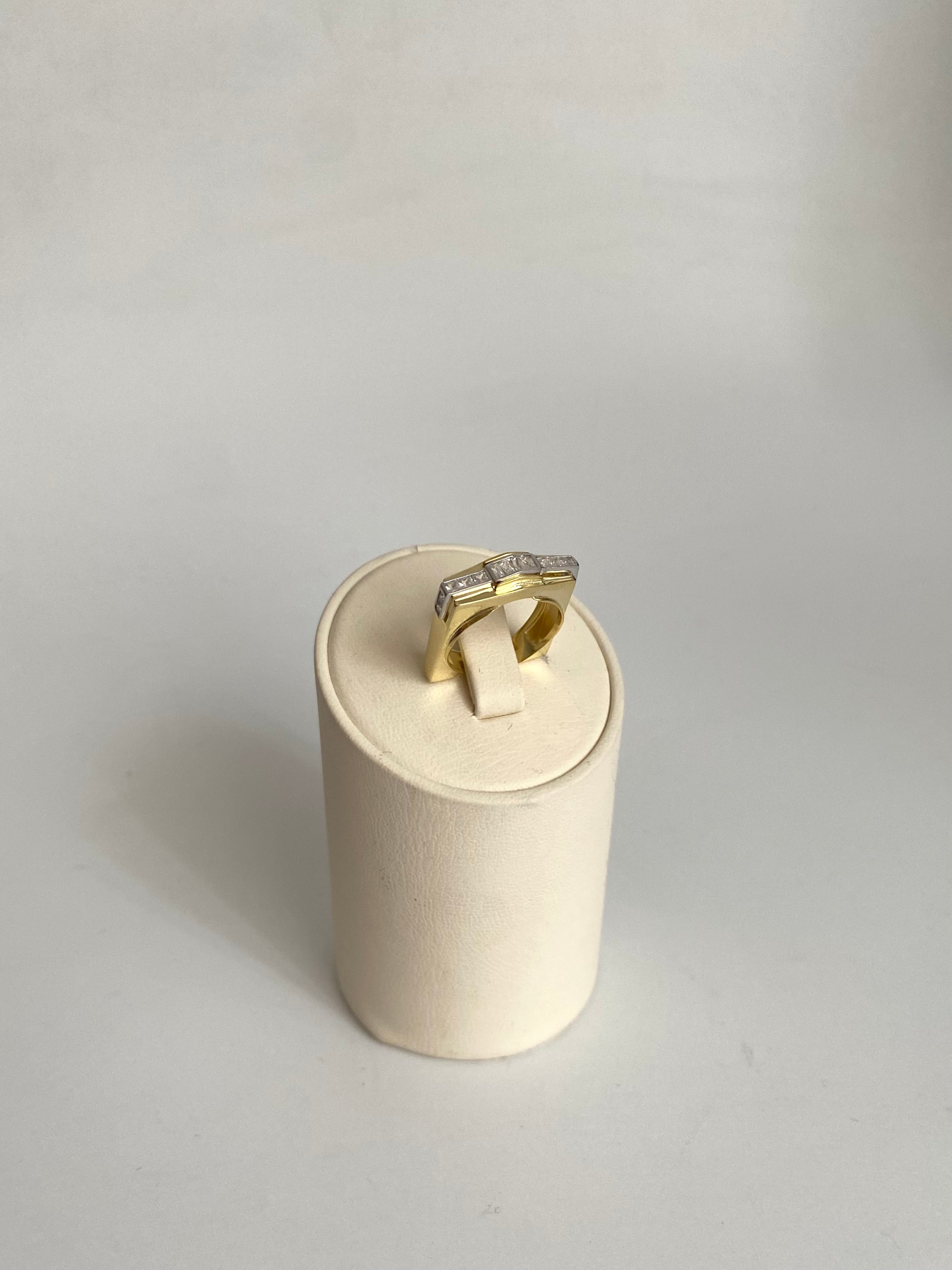 925 Ayar Gümüş Baget Kare Yüzük