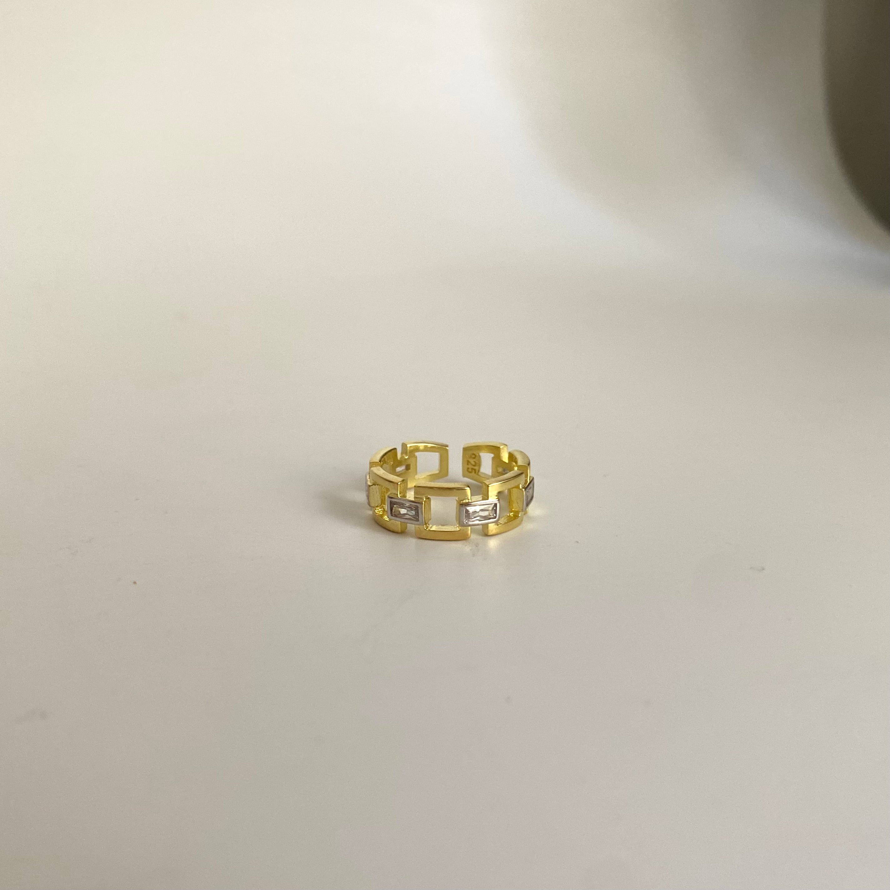 925 Gümüş Mix Baget Zincir Yüzük