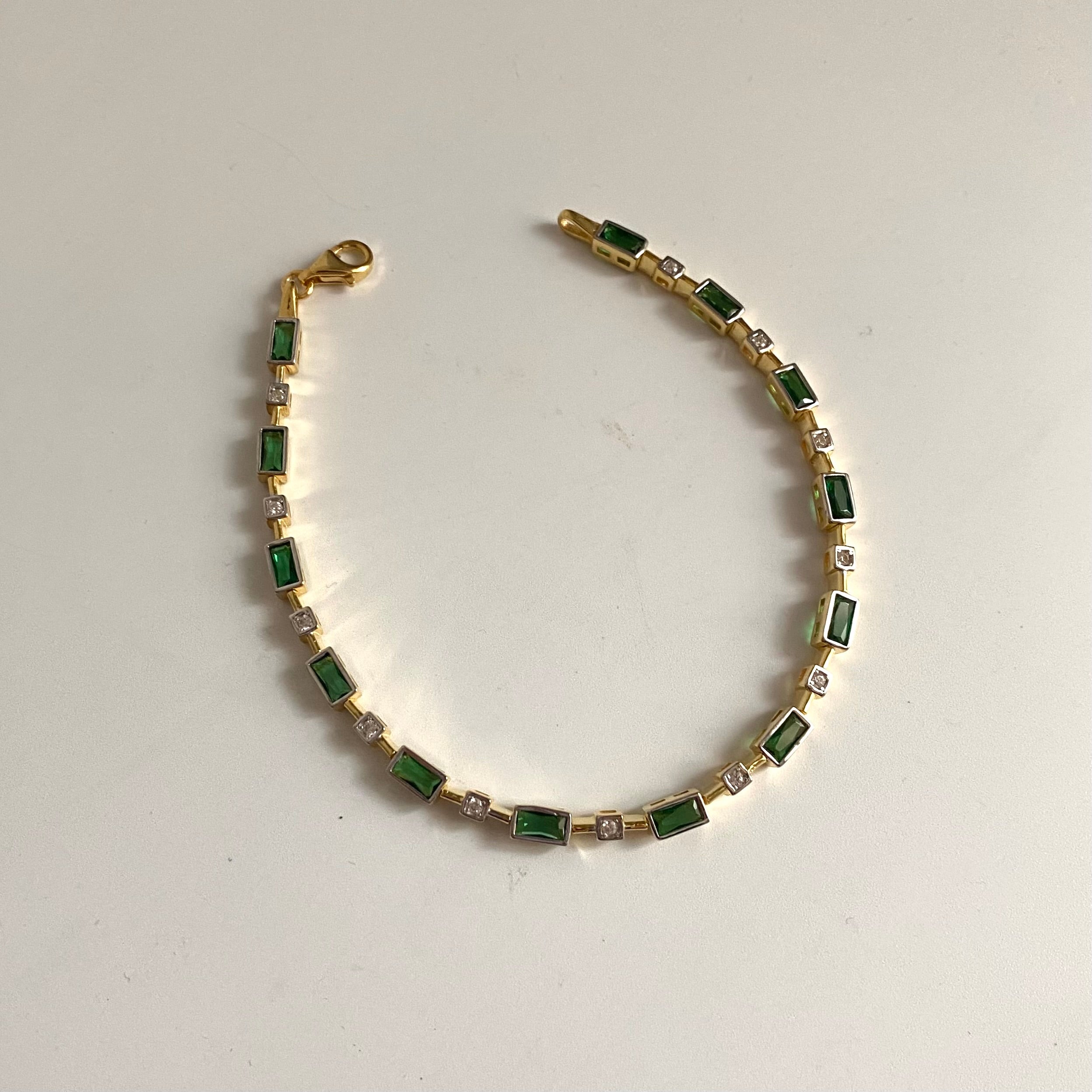 925 Gümüş Luxury Yeşil Baget Bileklik