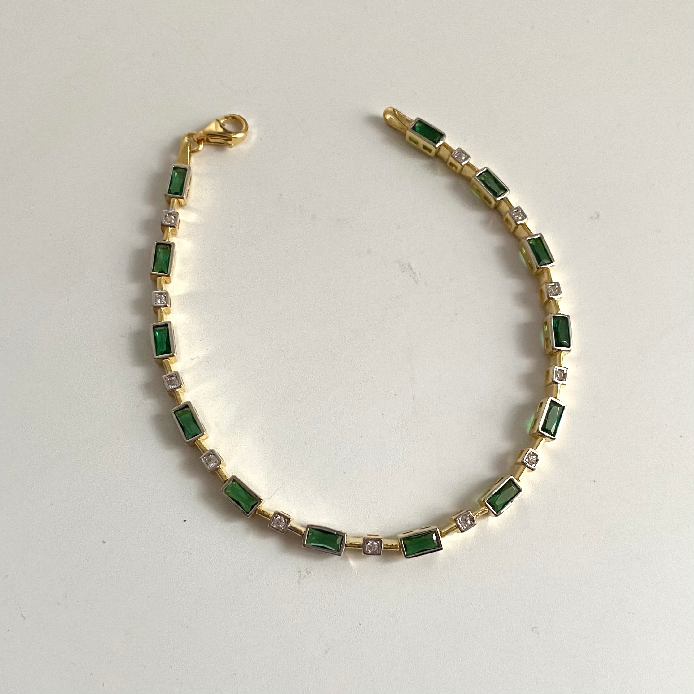 925 Gümüş Luxury Yeşil Baget Bileklik