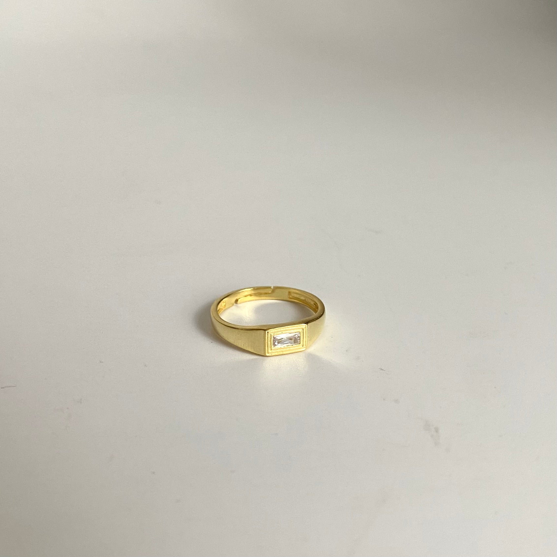 925 Gümüş Dörtgen Serçe Parmak yüzüğü