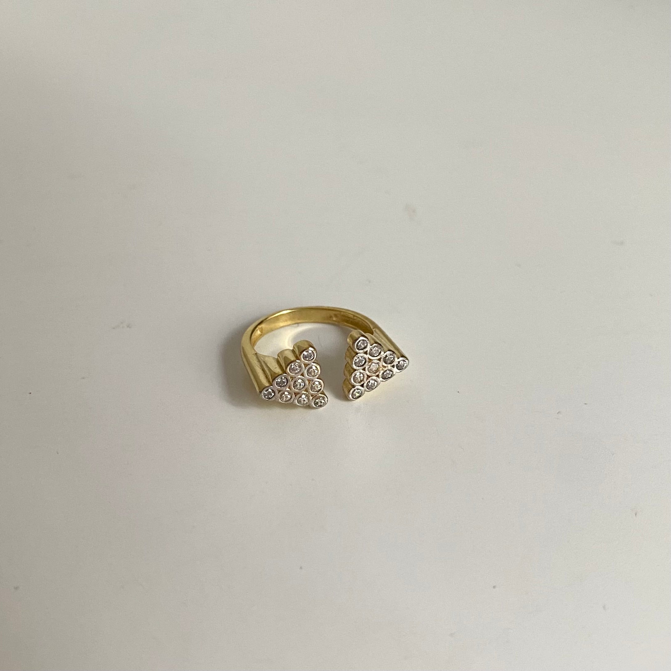 925 Gümüş Üçgen Mix Serçe Parmak Yüzüğü