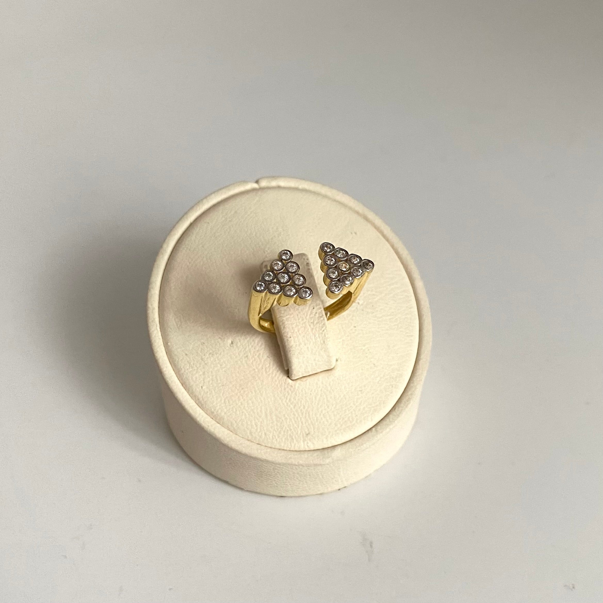 925 Gümüş Üçgen Mix Serçe Parmak Yüzüğü