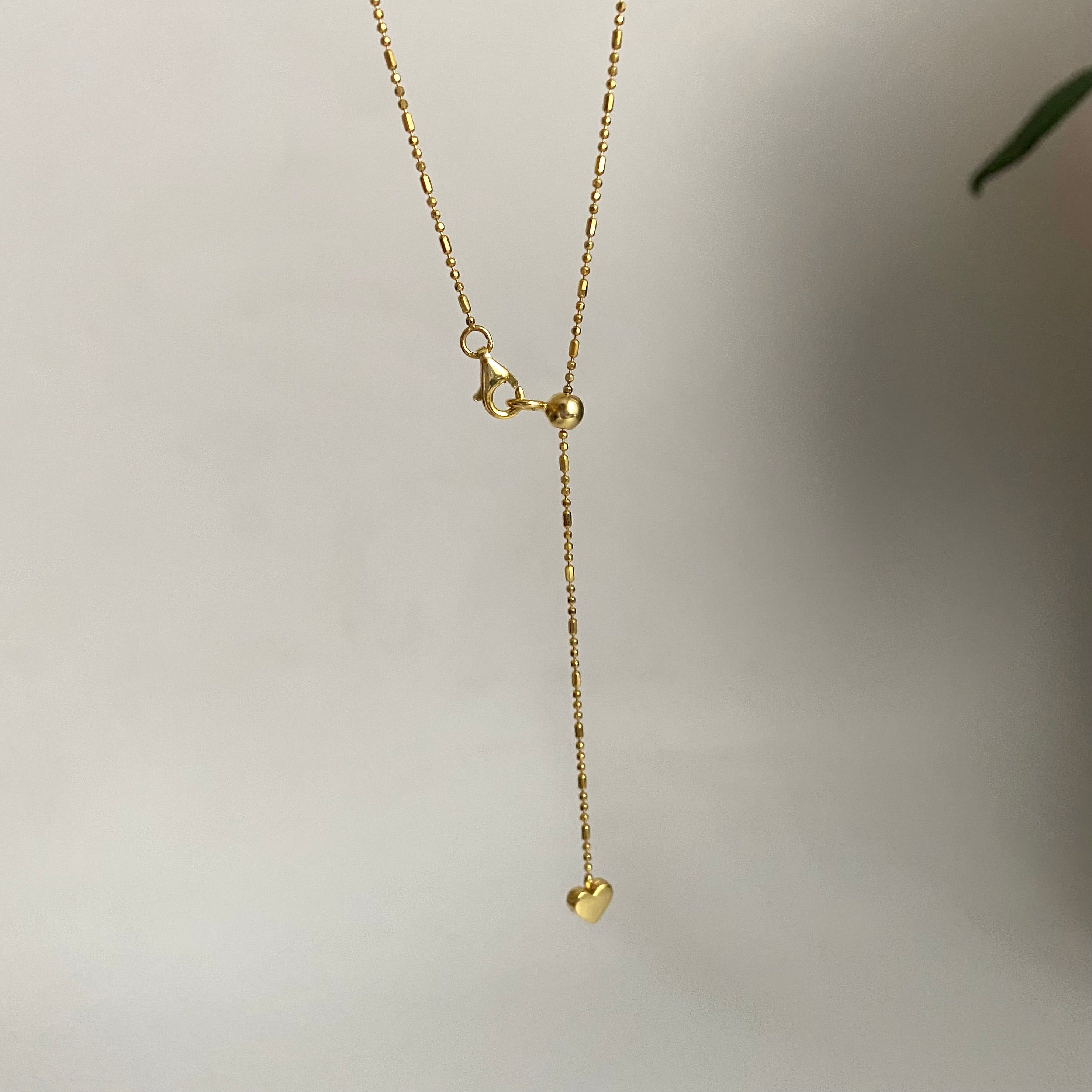 925 Gümüş Ucu Kalpli Asansör Zincir Kolye