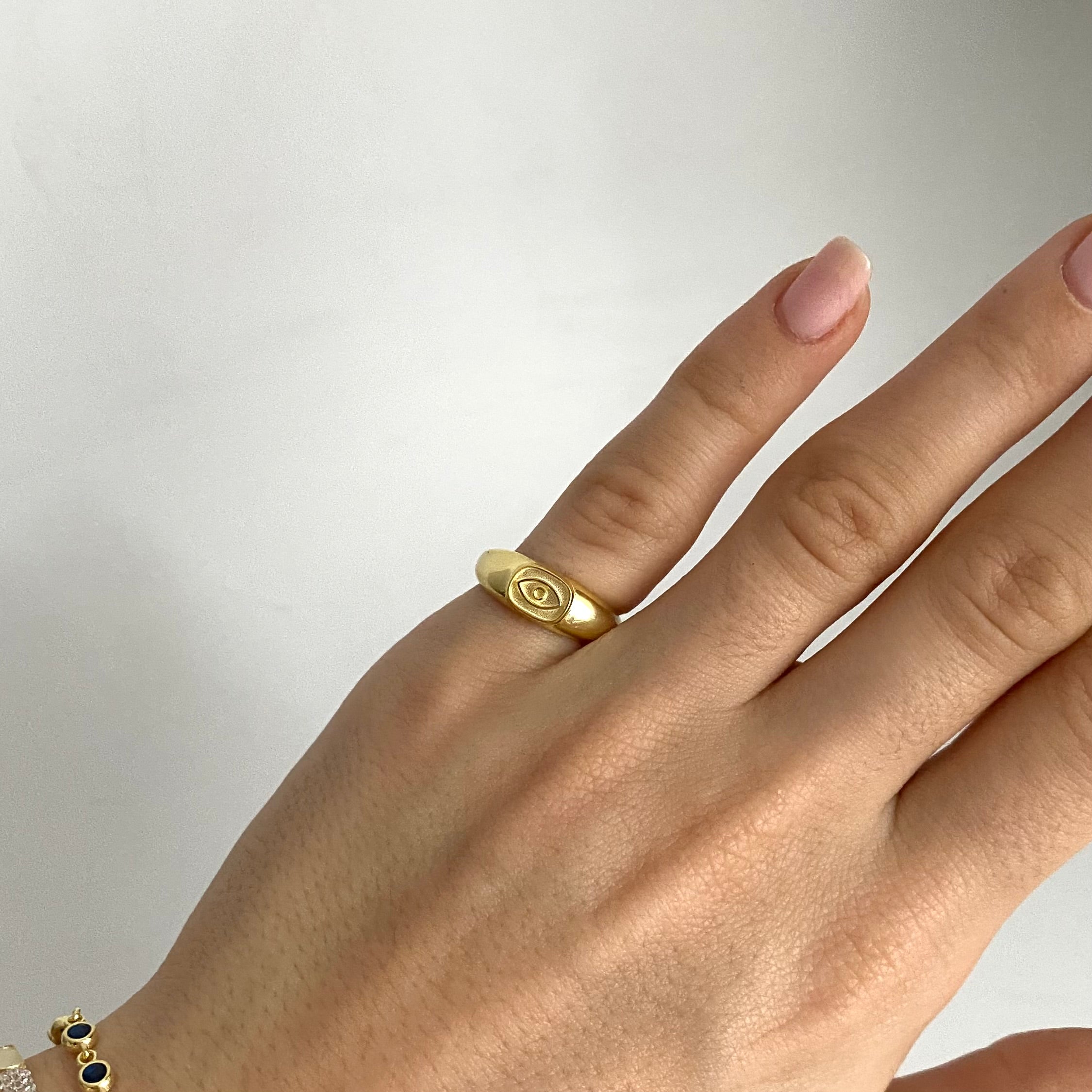 925 Gümüş Göz Serçe Parmak Yüzüğü