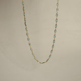 925 Ayar Gümüş Turkuaz Baget Taş Kolye