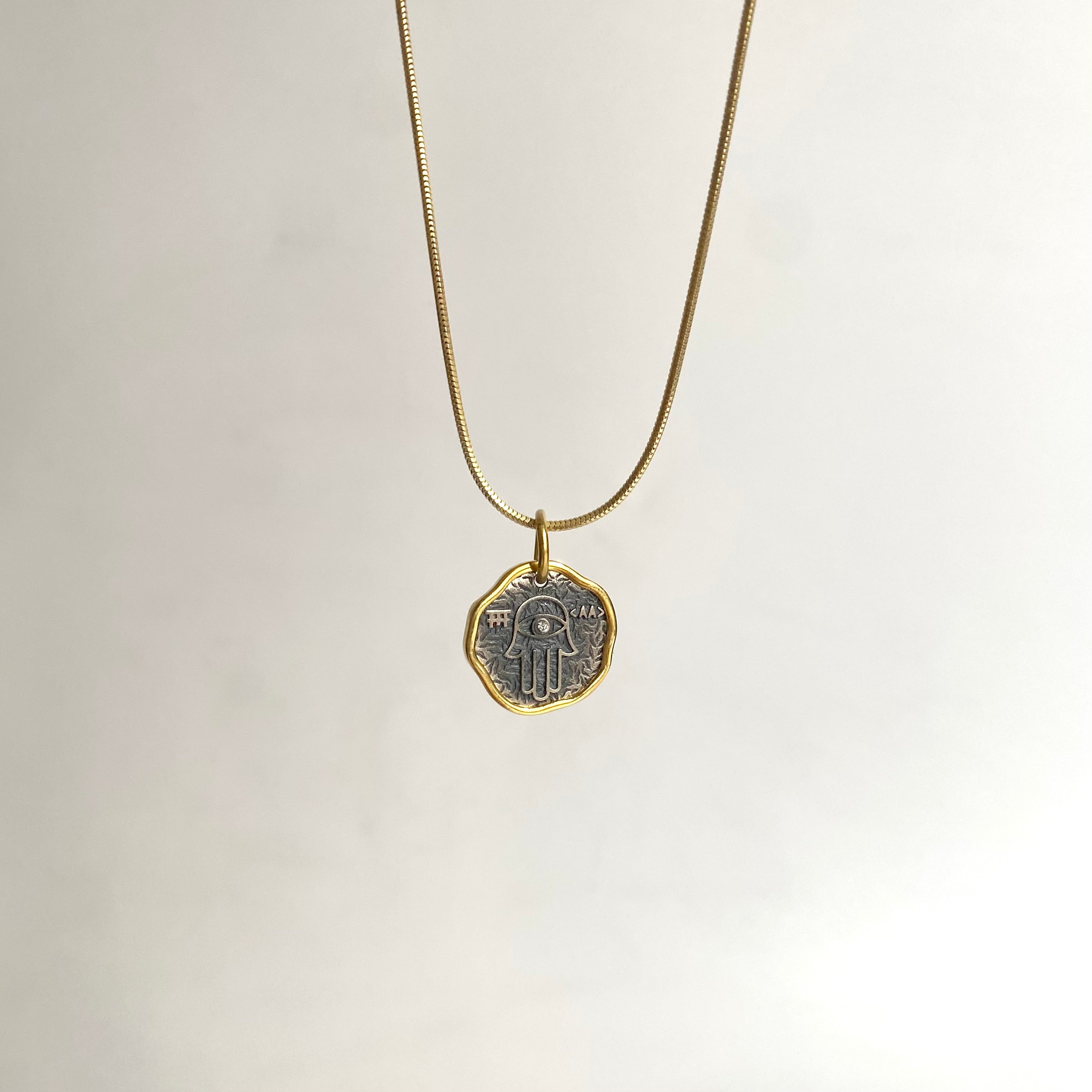 925 Gümüş Antik Hamsa Kolye