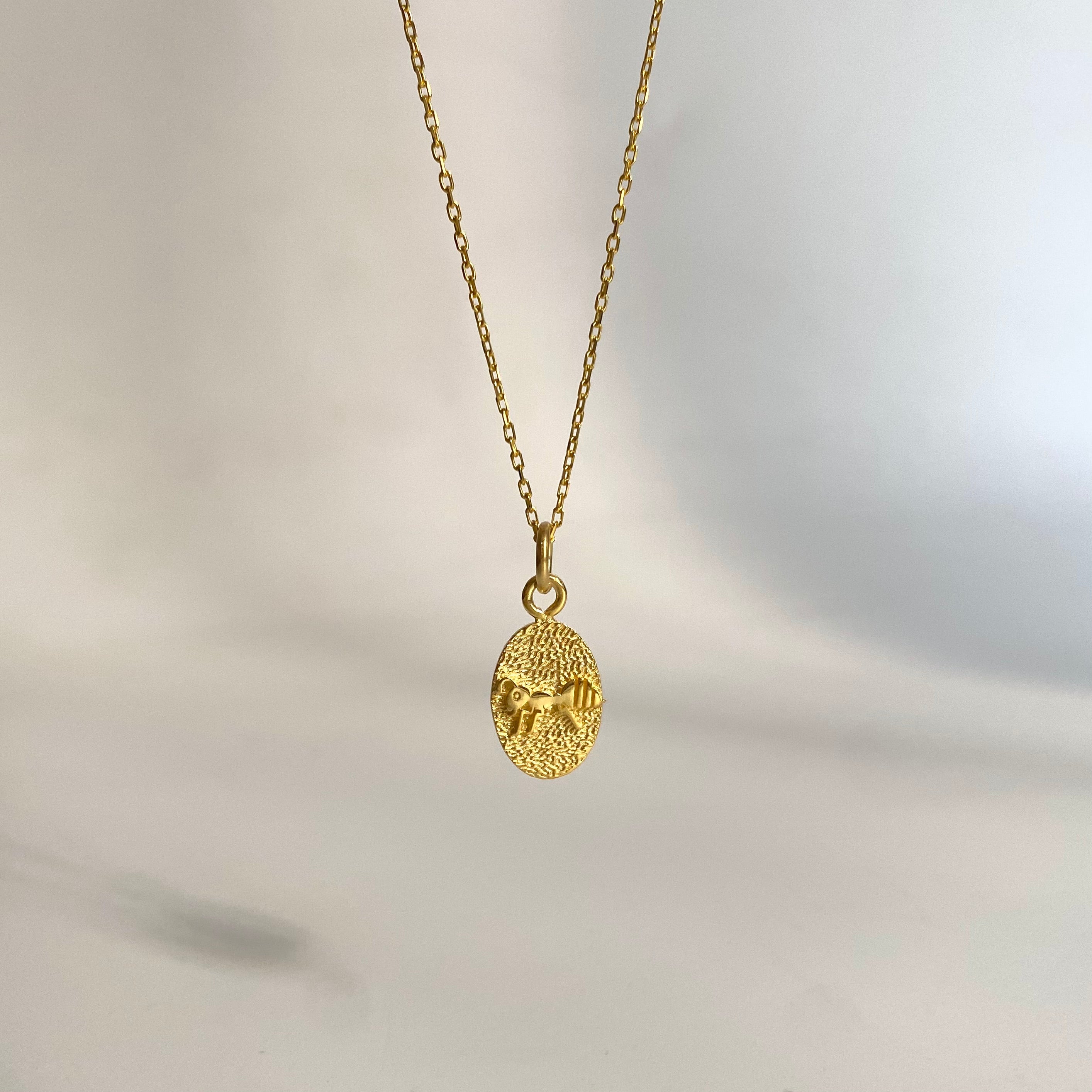 925 Gümüş Madalyon Karınca Kolye