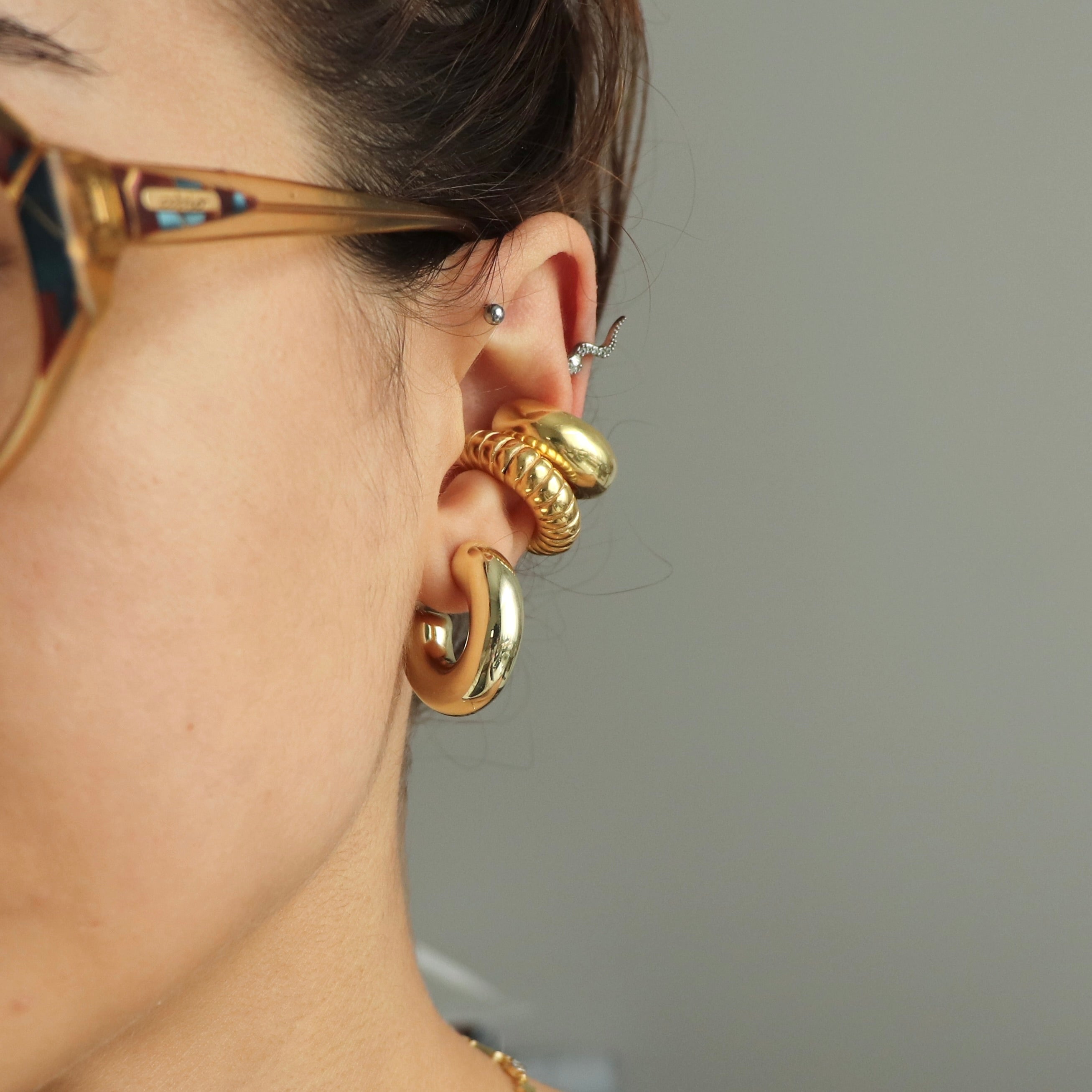 925 Gümüş Orta Boy Tombul Halka Küpe