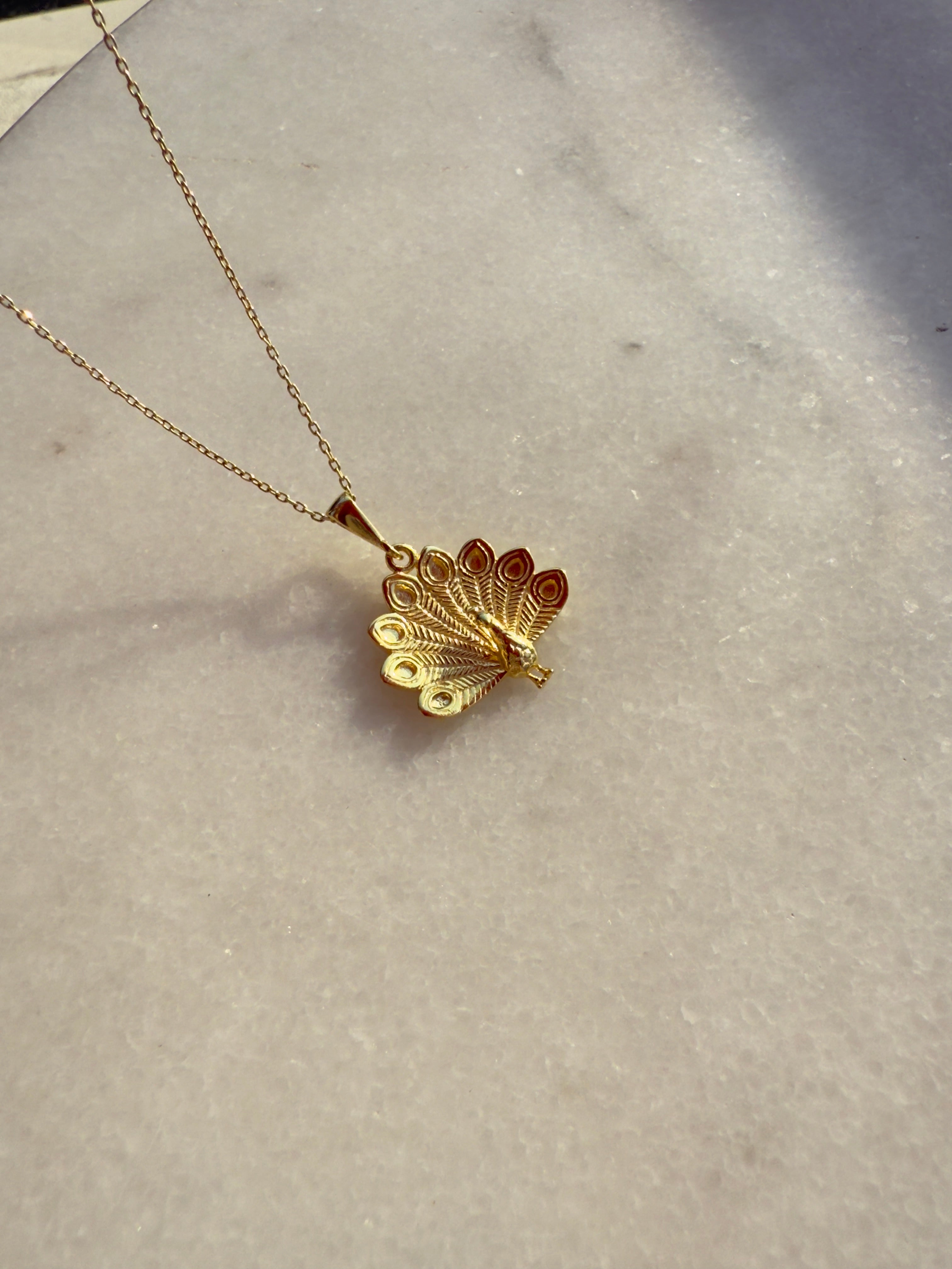 925 Gümüş Tavus Kolye