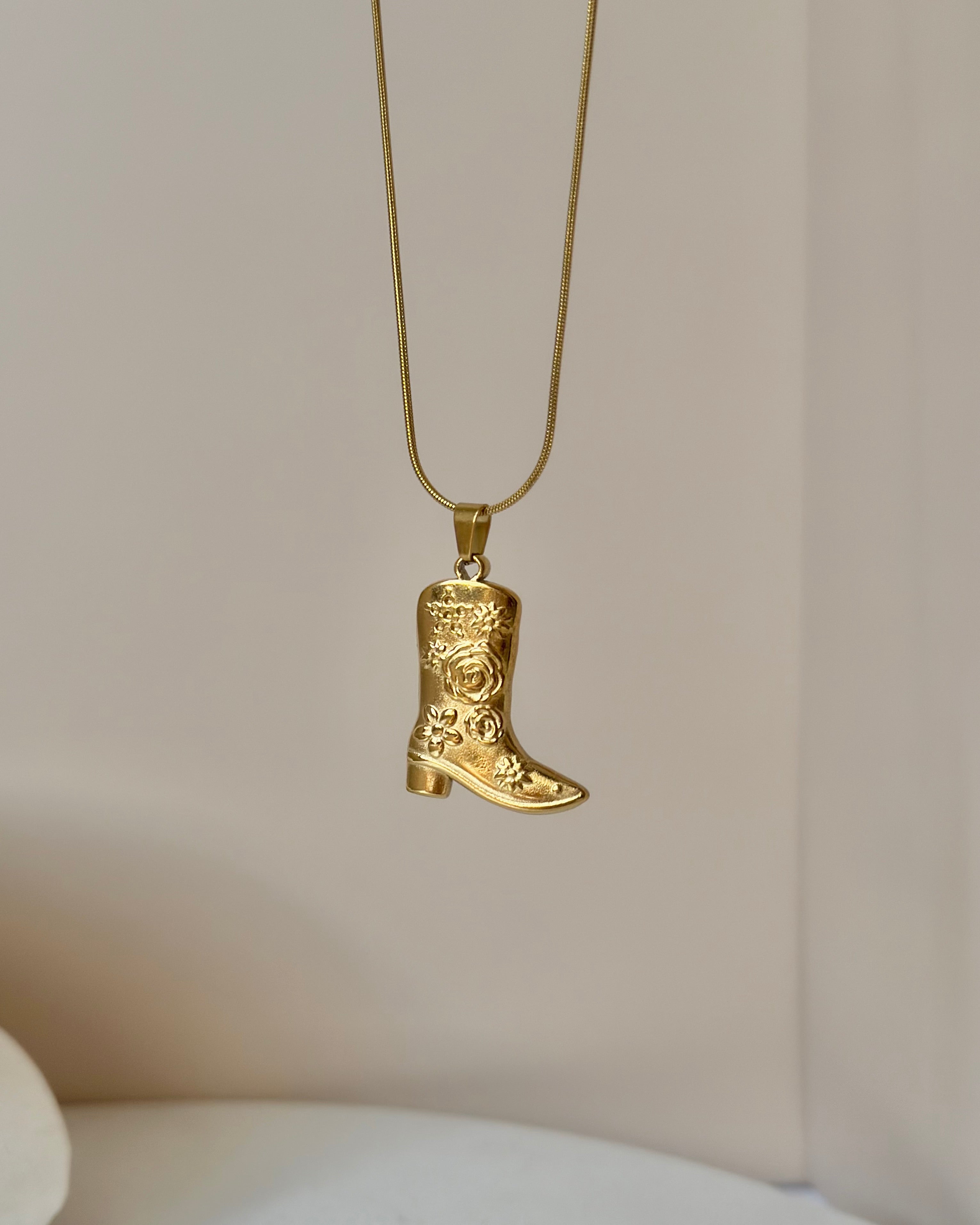 Çelik | Motifli Kovboy Çizme Kolye