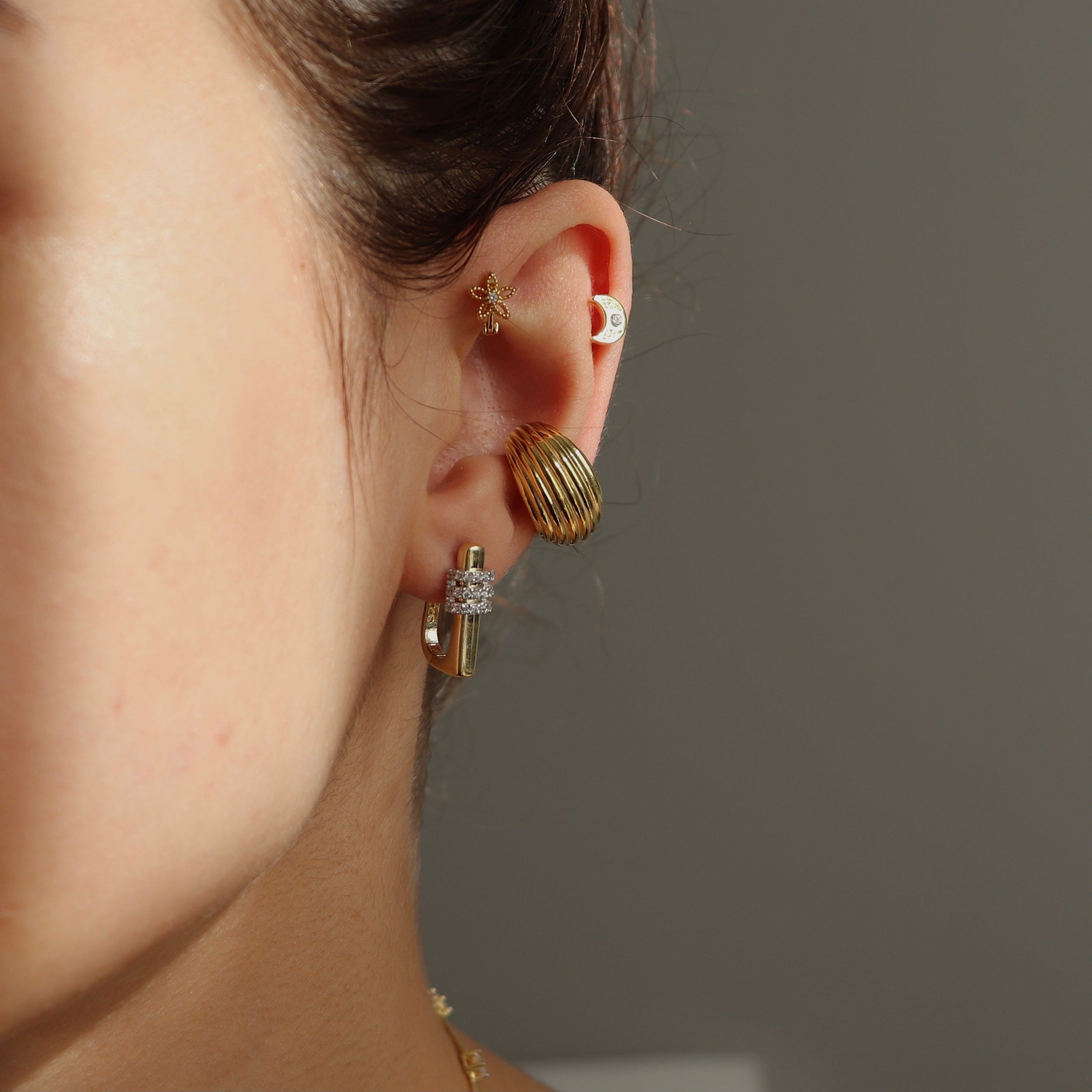 925 Gümüş Bombe Çizgi Earcuff ( Adet)