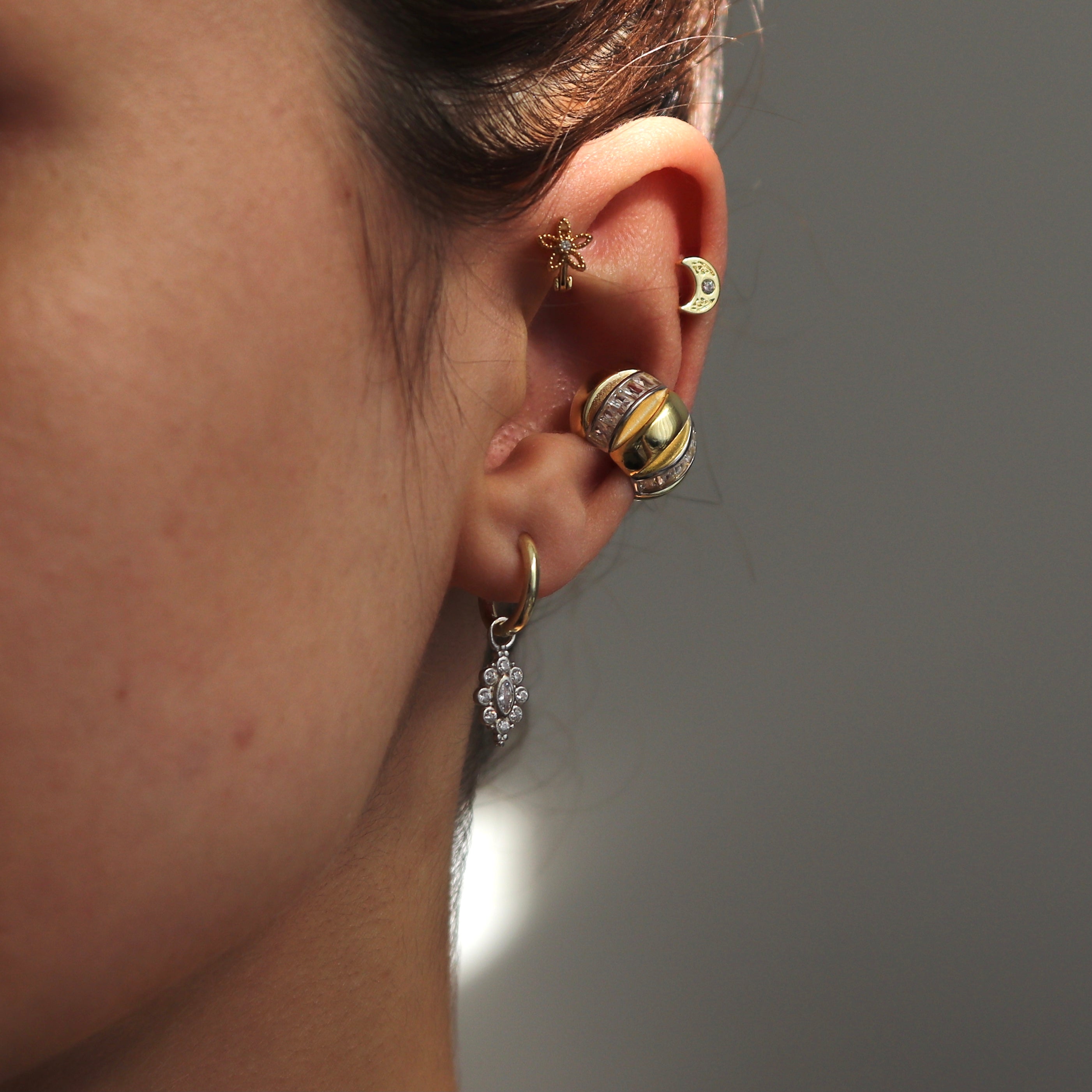 925 Gümüş Baget Tombul Earcuff ( Adet)