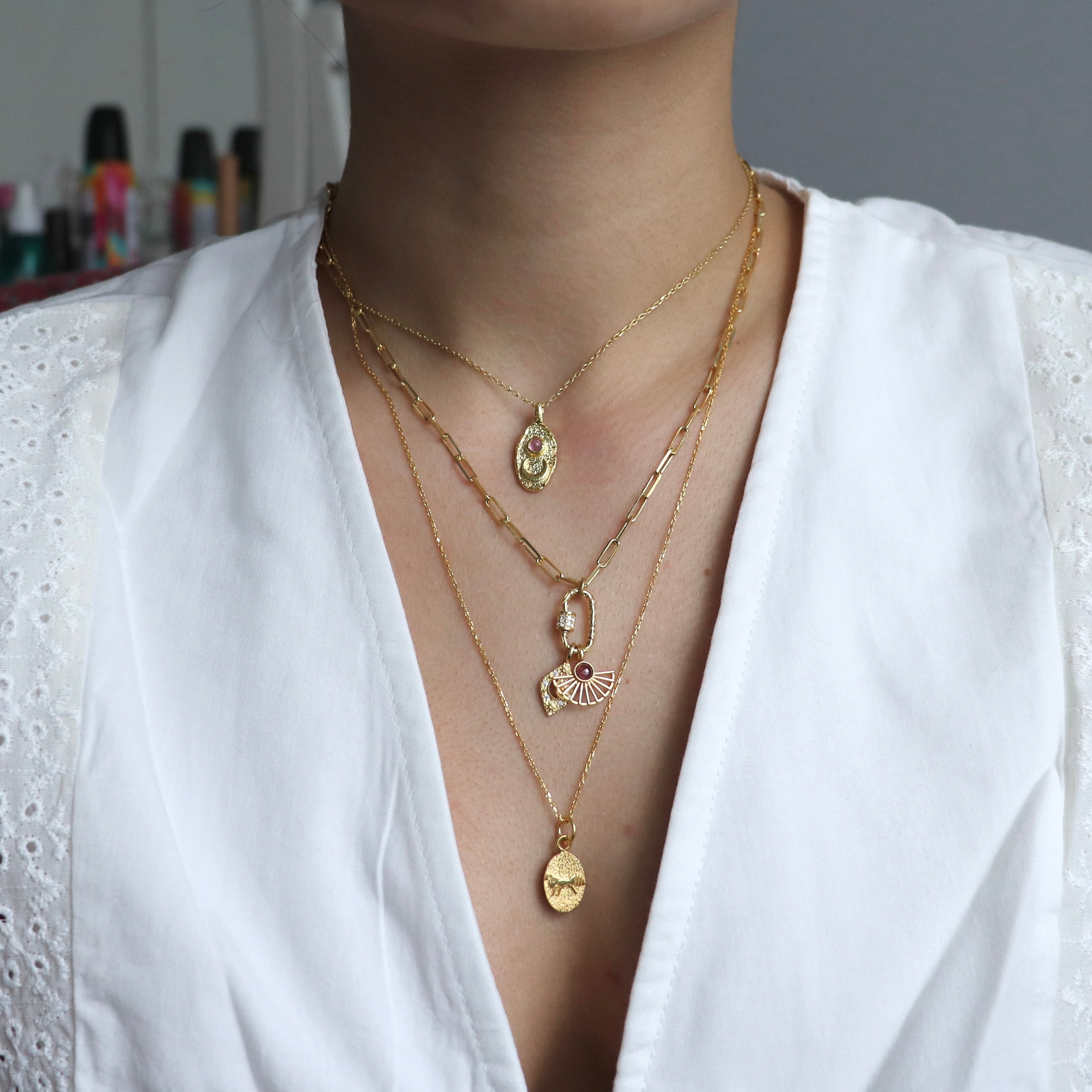 925 Gümüş Madalyon Karınca Kolye