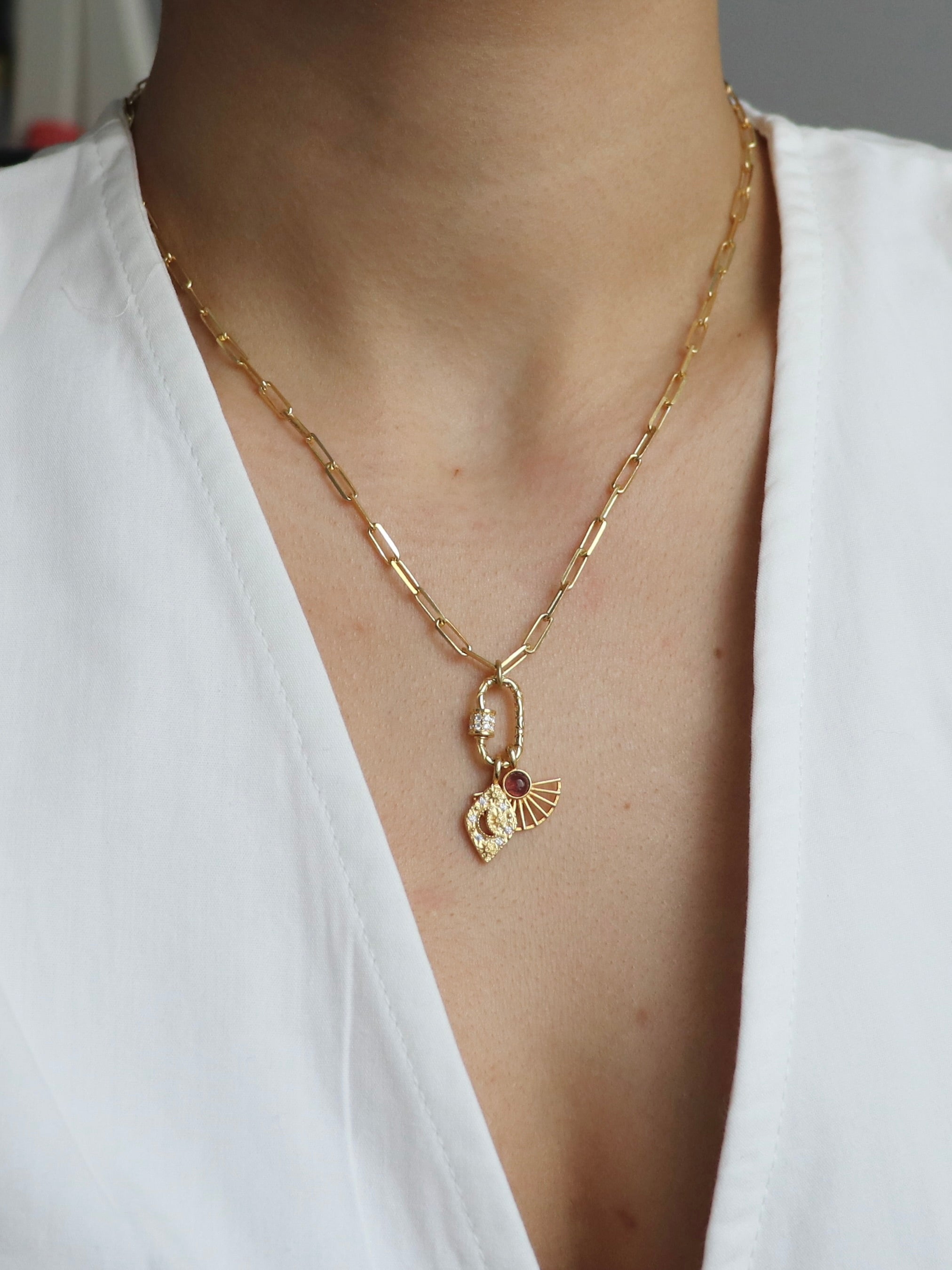 925 Gümüş Lucky Moon Charm Kolye