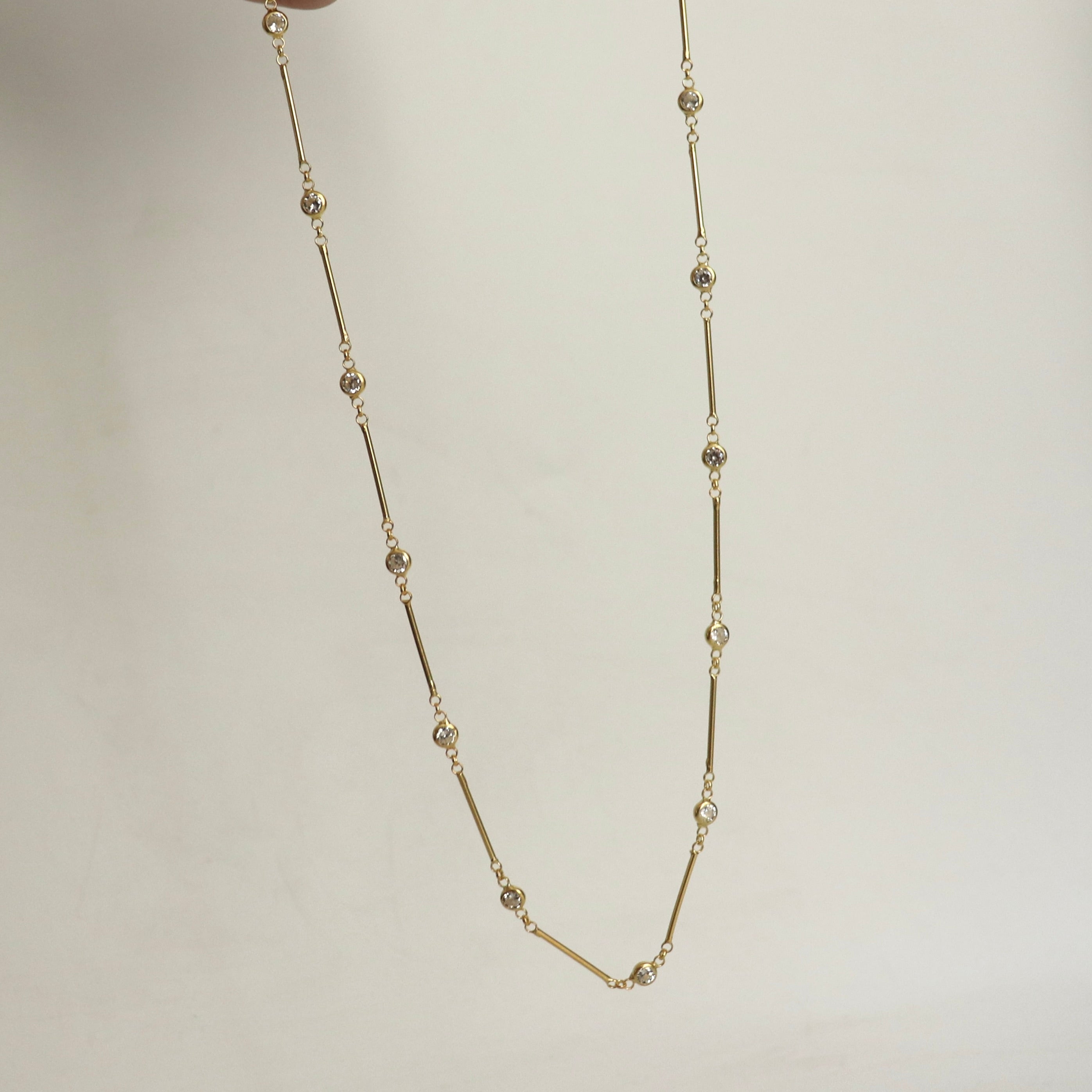 925 Gümüş Çubuk Taş Kolye