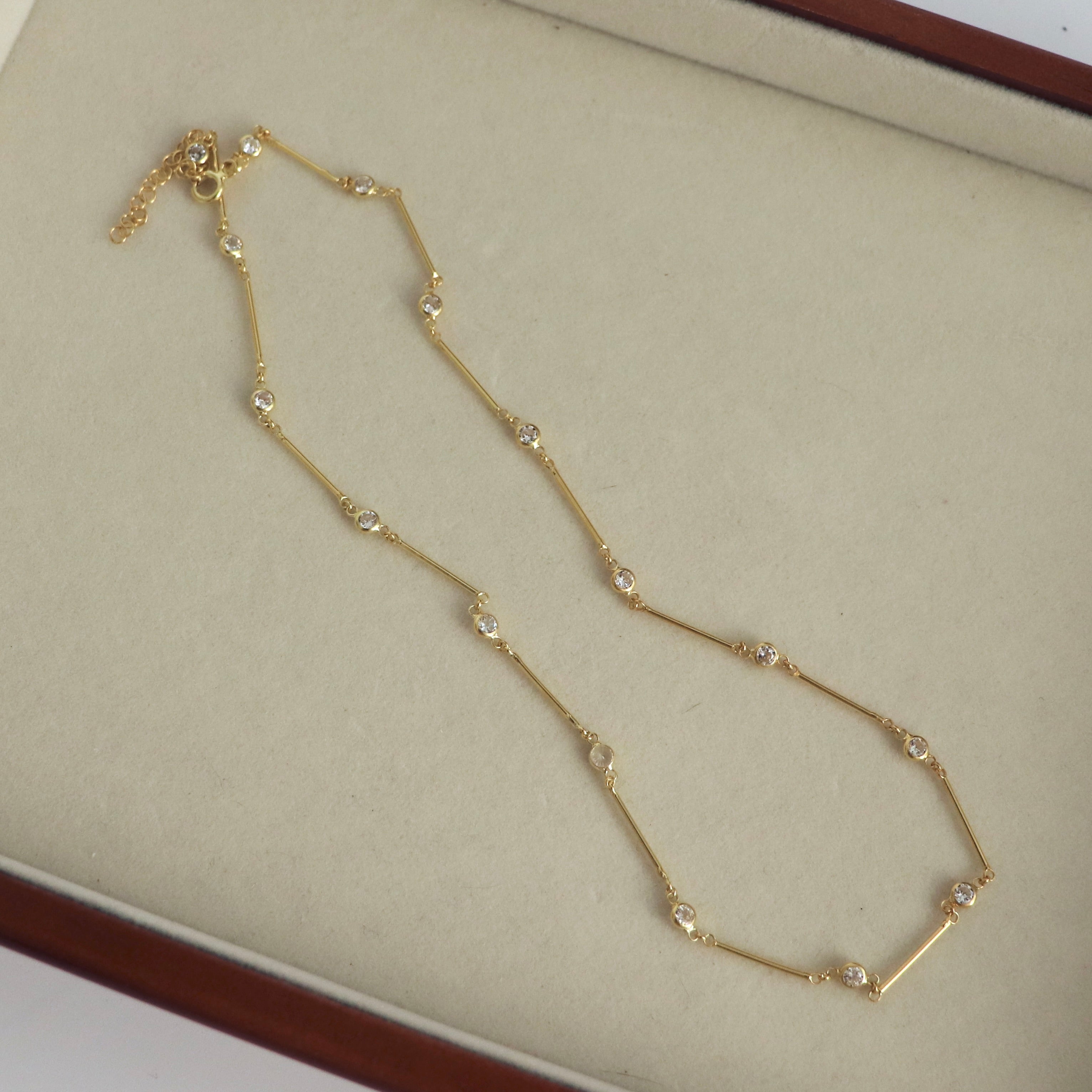 925 Gümüş Çubuk Taş Kolye