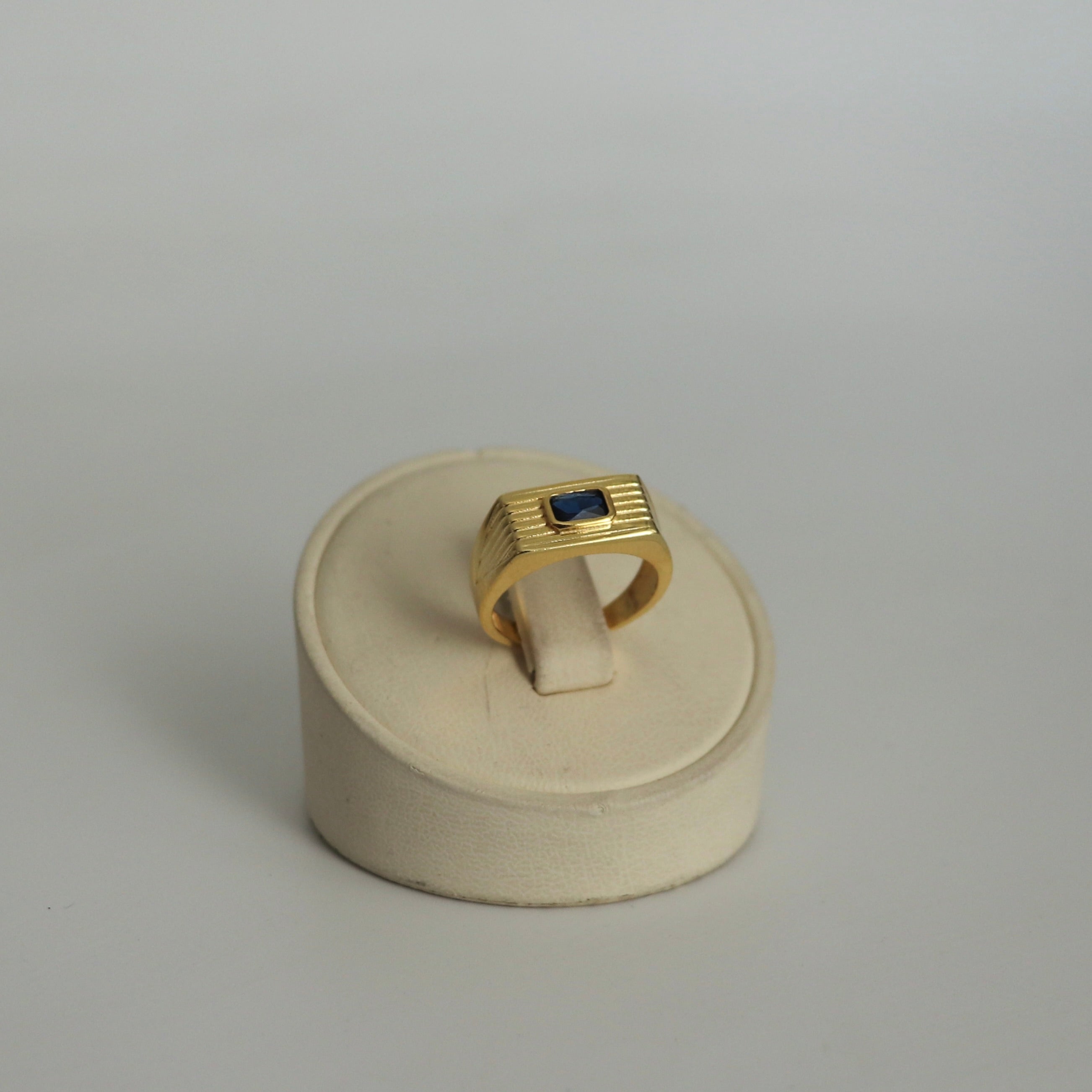 925 Gümüş Lacivert Baget Dörtgen Yüzük