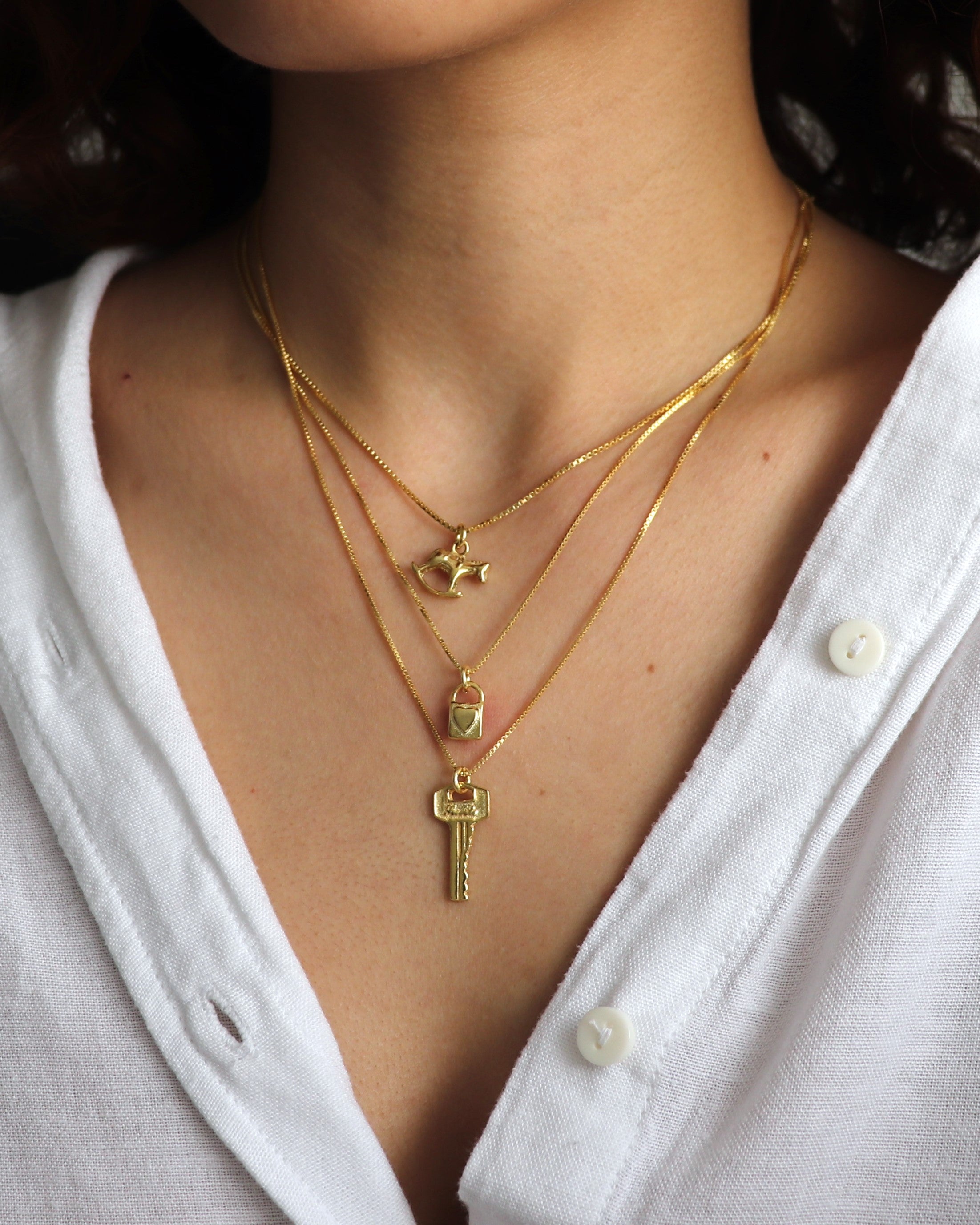 925 | Mini Kilit Charm Kolye