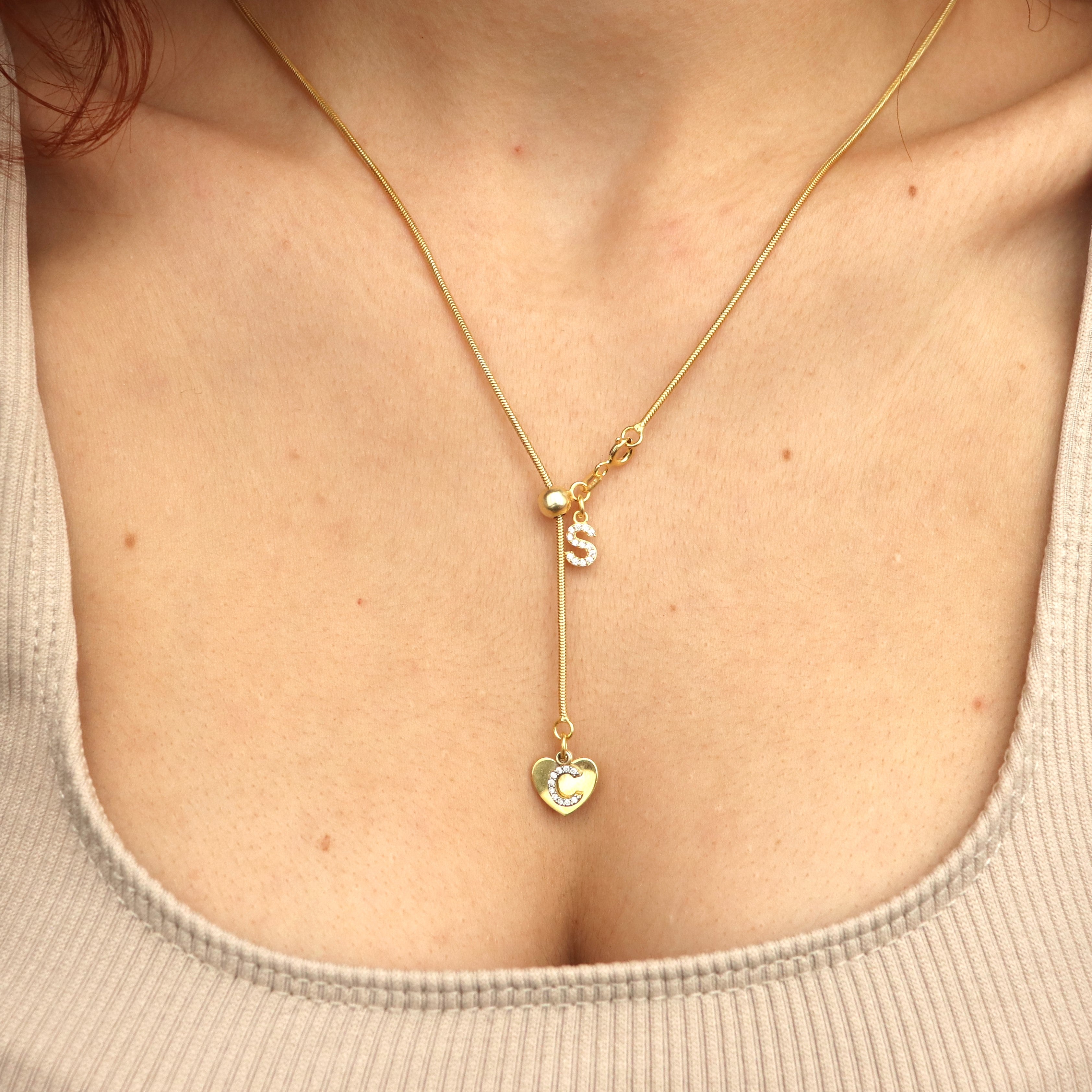 925 Ayar Gümüş | Harfli Asansör Kolye | Y Kolye