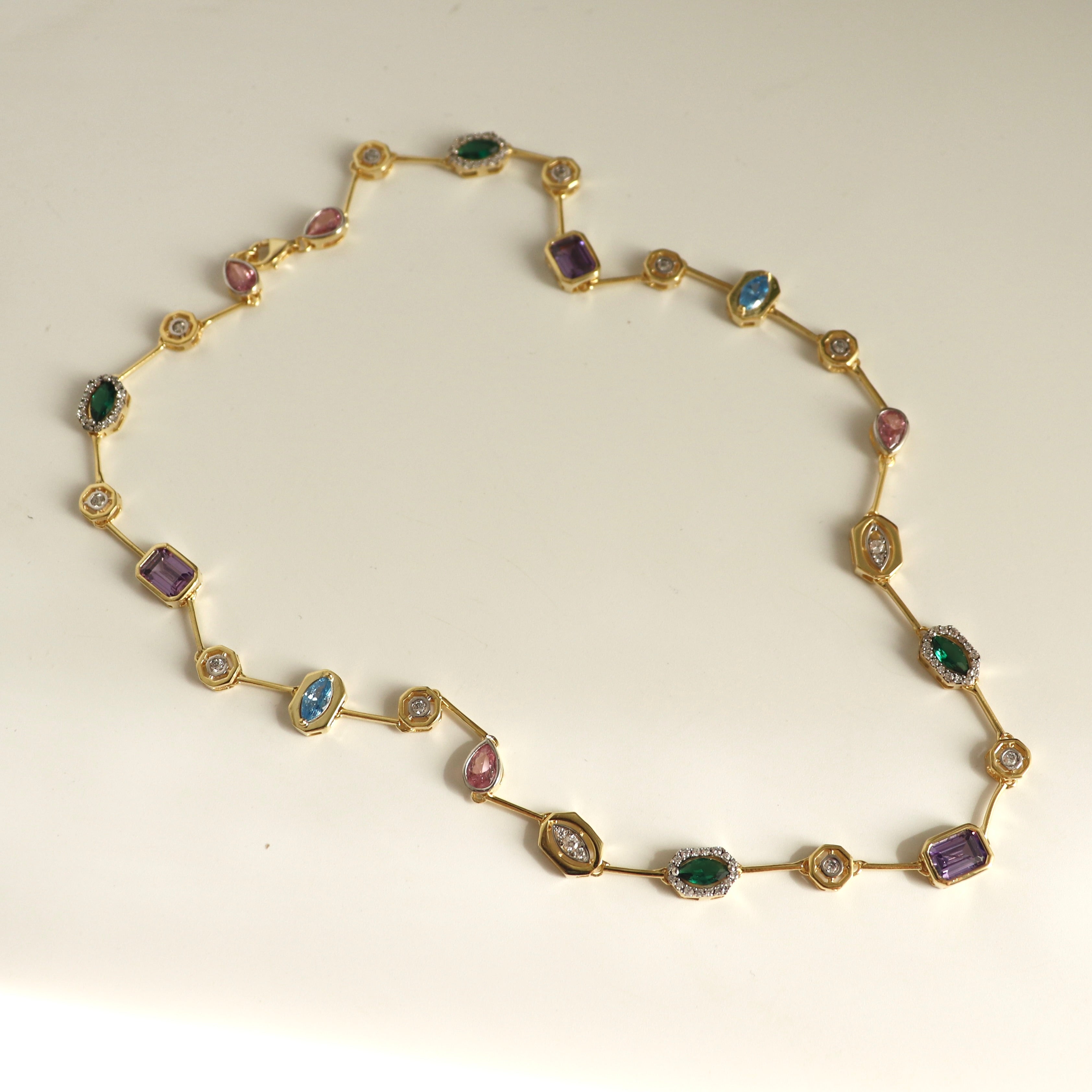925 Gümüş Luxury Colorful Mix Kolye
