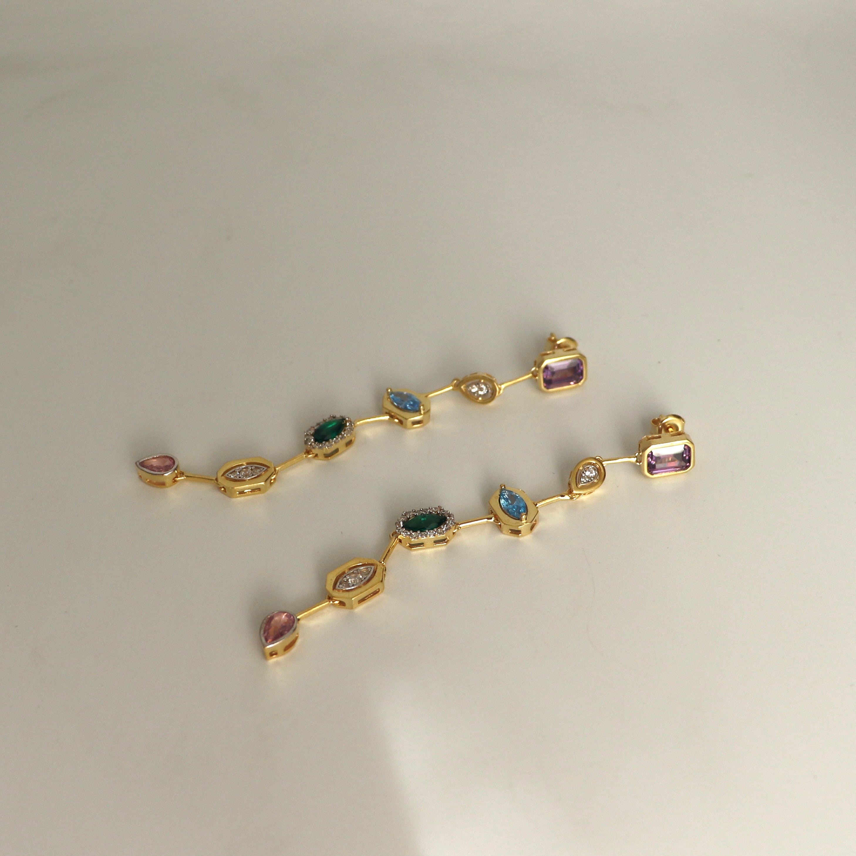 925 Gümüş Luxury Colorful Mix Küpe