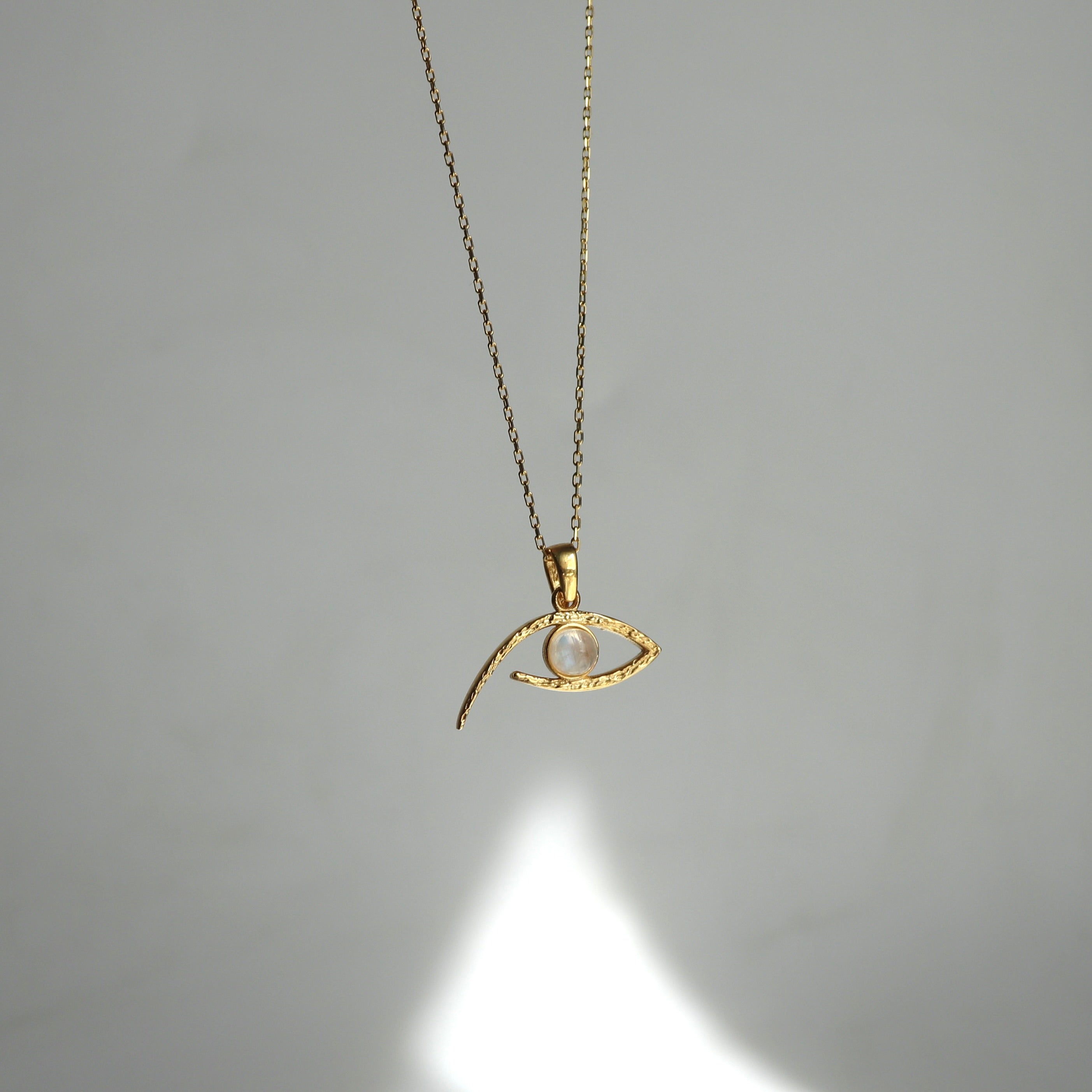 925 Gümüş Ay Taşı Etnik Göz Kolye