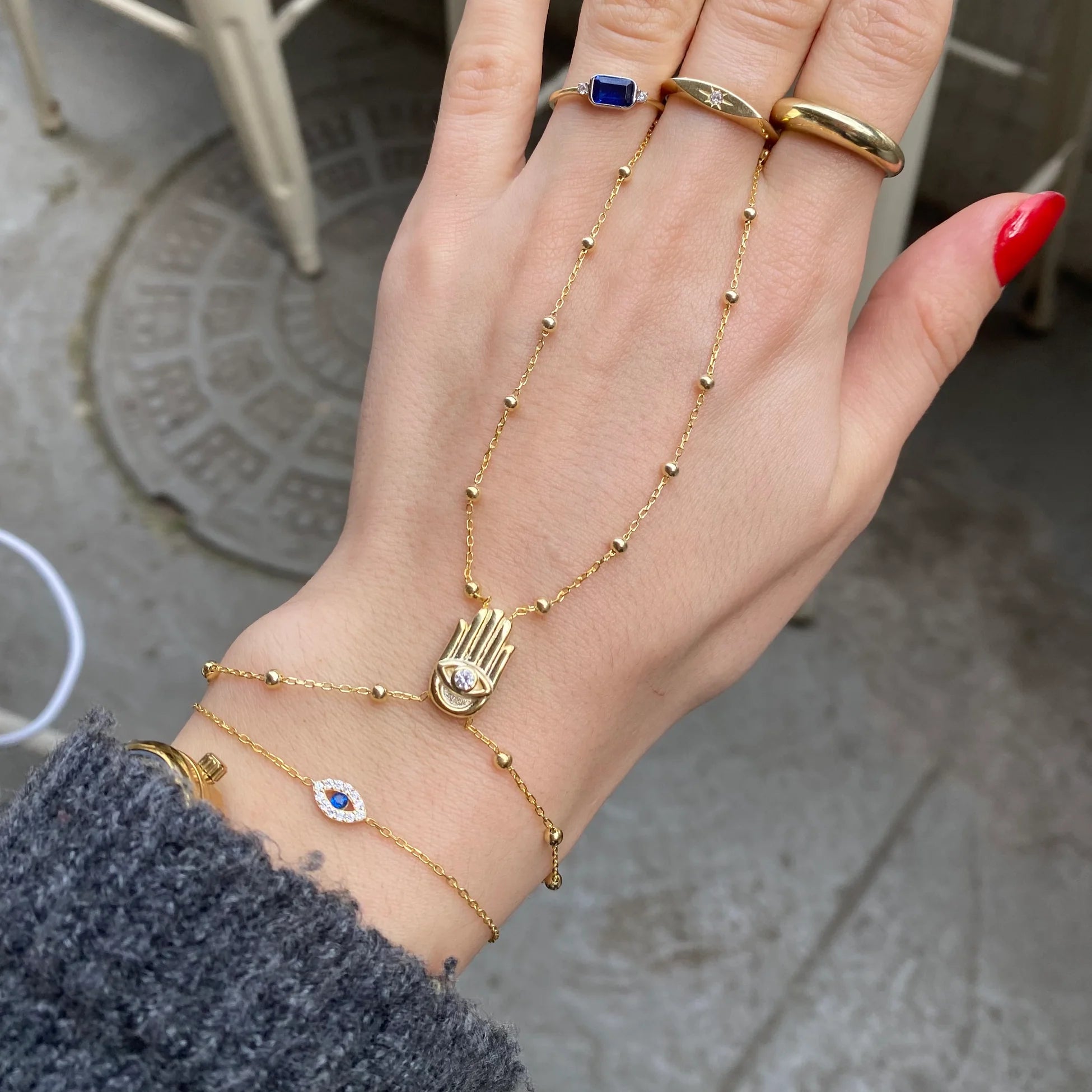 925 Ayar Gümüş | Top Zincirde Hamsa Şahmeran