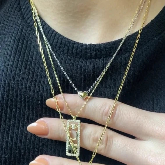 925 Ayar Gümüş | Minimal Mix Kalp Kolye