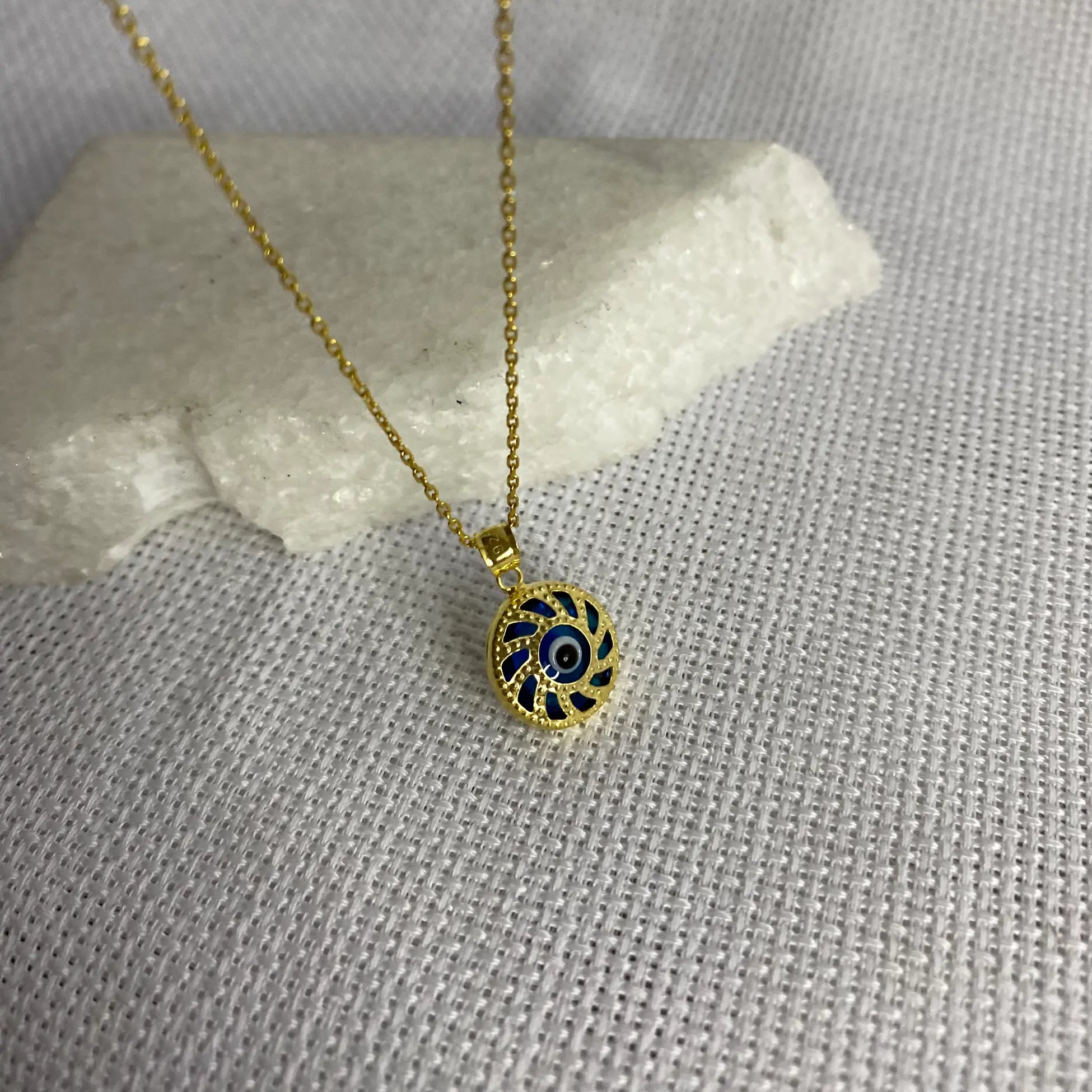 925 Ayar Gümüş | Sarmal Nazar Kolye