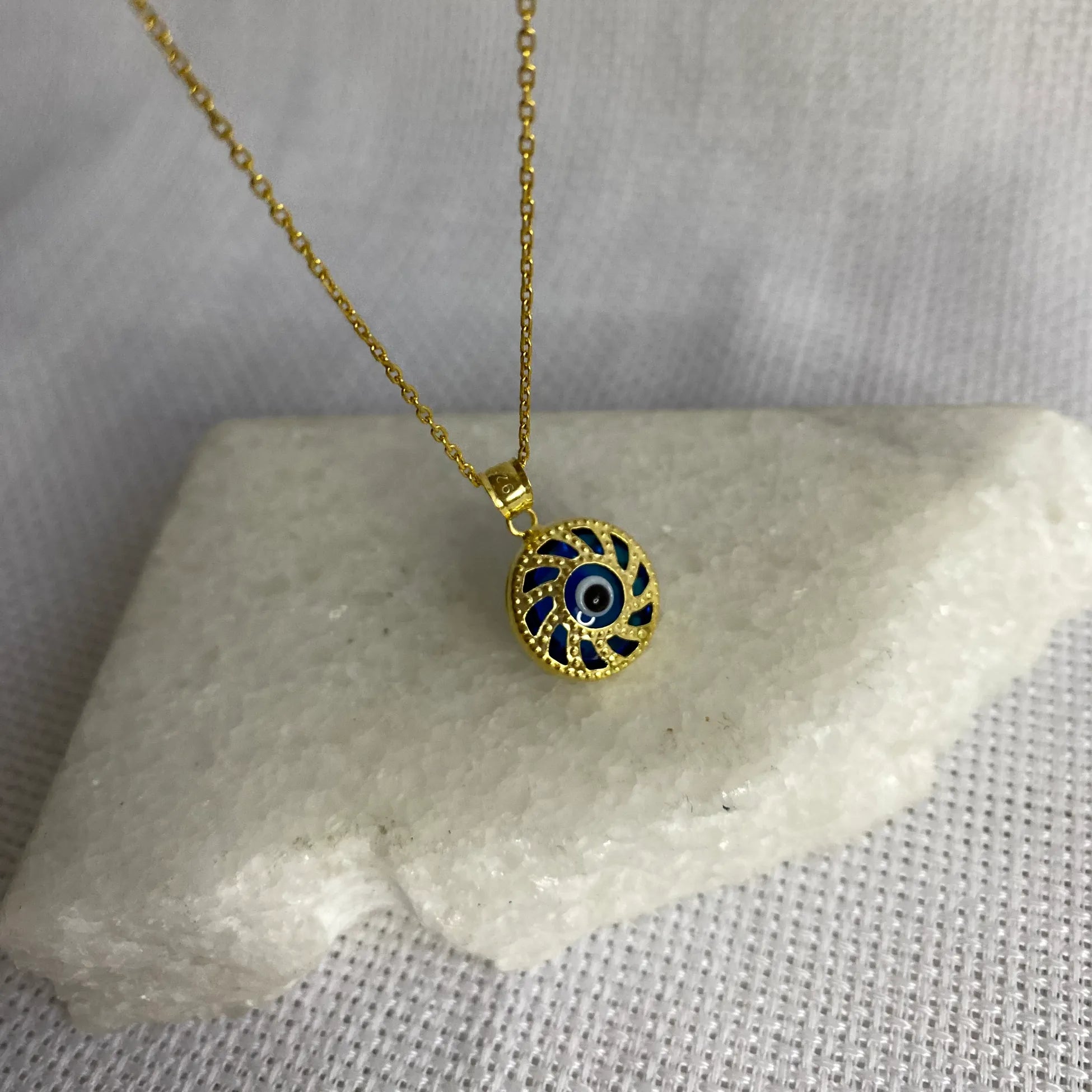 925 Ayar Gümüş | Sarmal Nazar Kolye