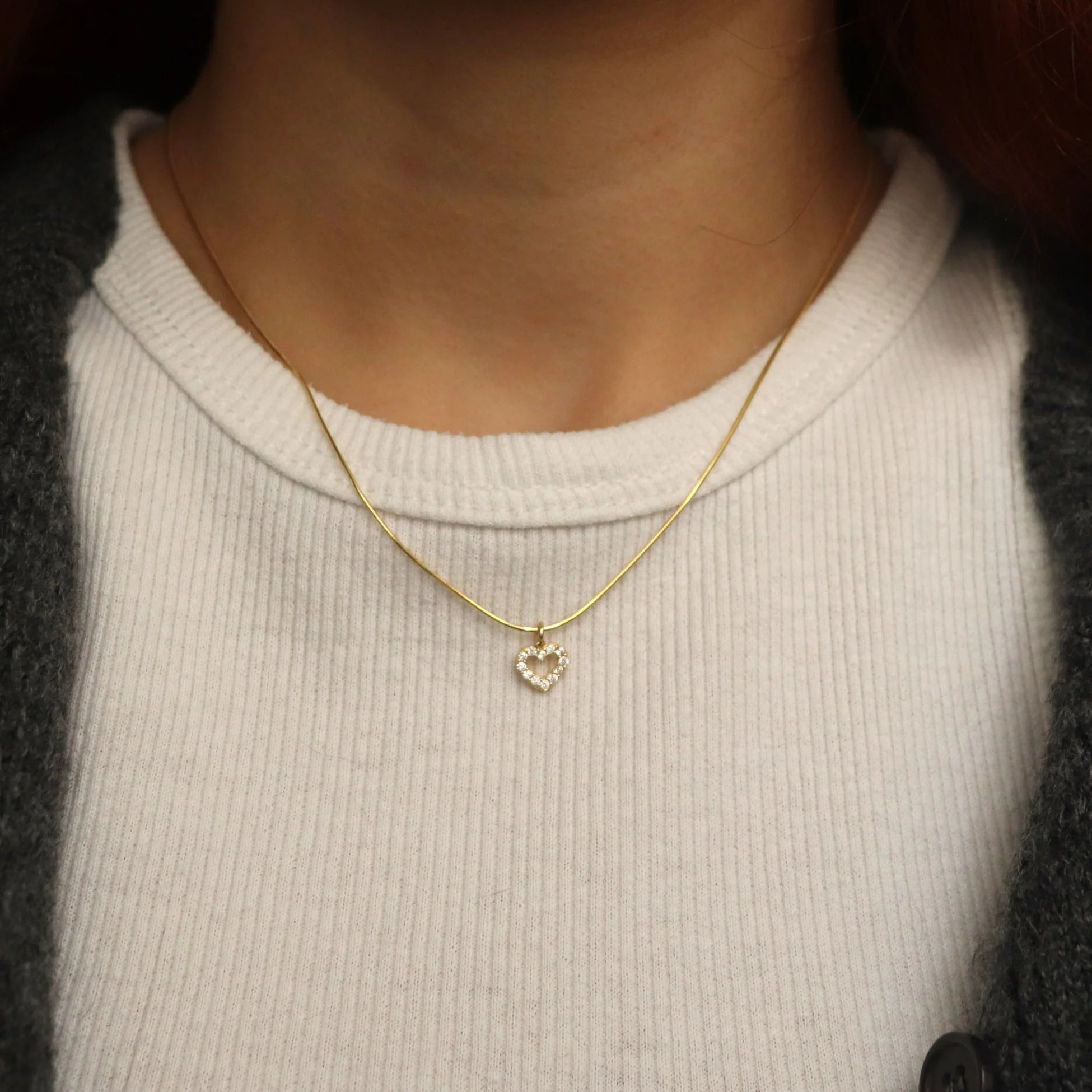 925 Ayar Gümüş | Yılan Zincirde Kalp Kolye