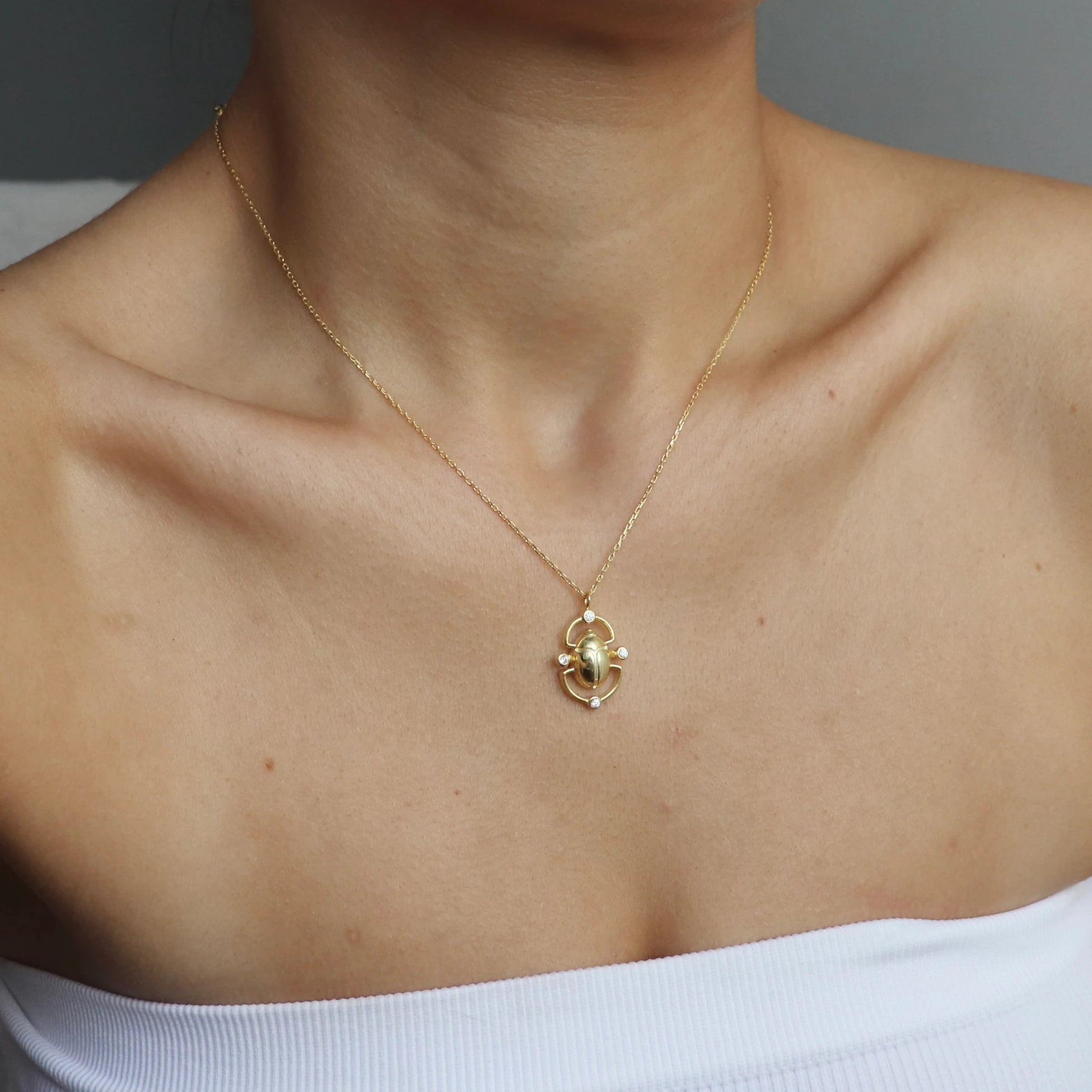 925 Ayar Gümüş Scarab Kolye