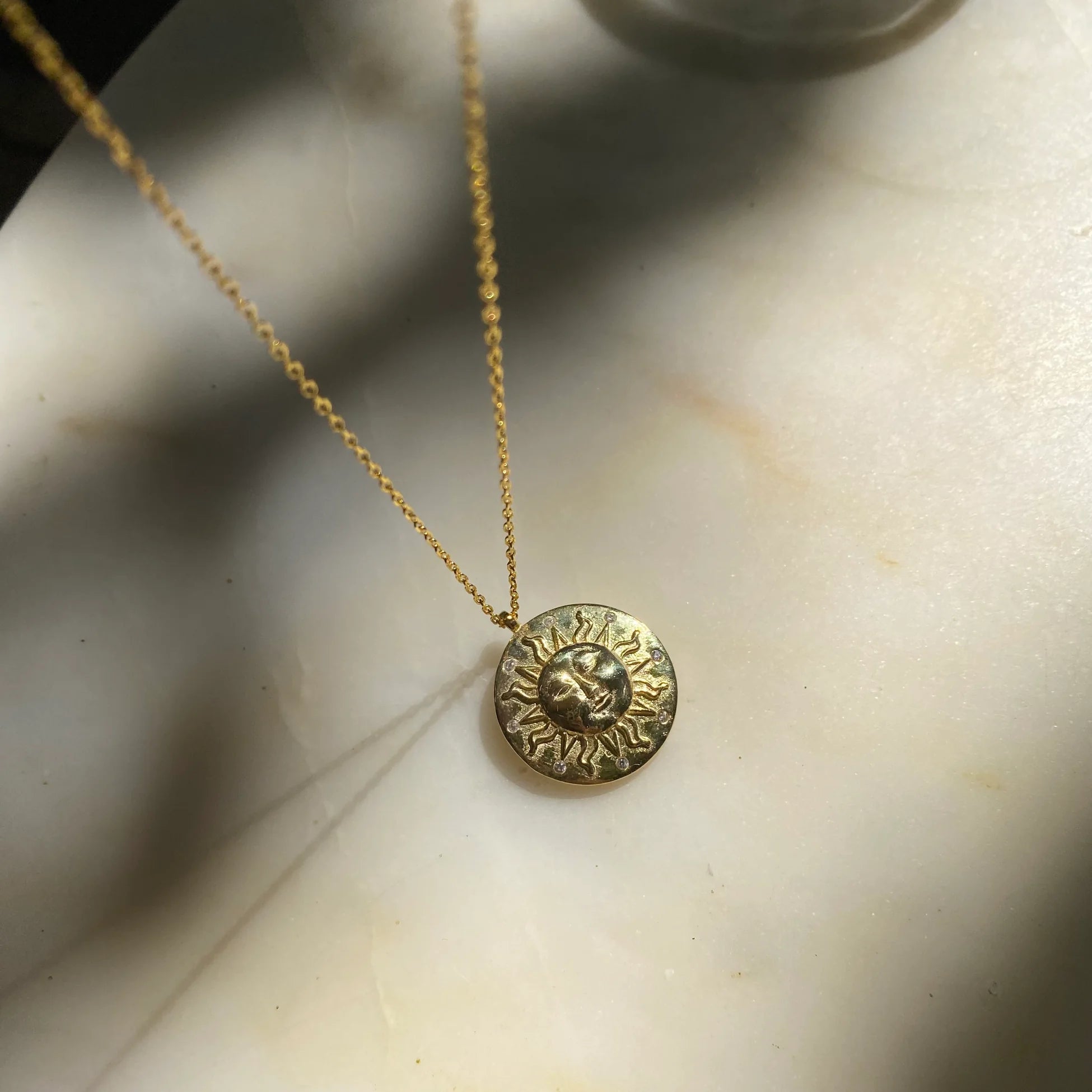 925 Ayar Gümüş Büyük Güneş Kolye