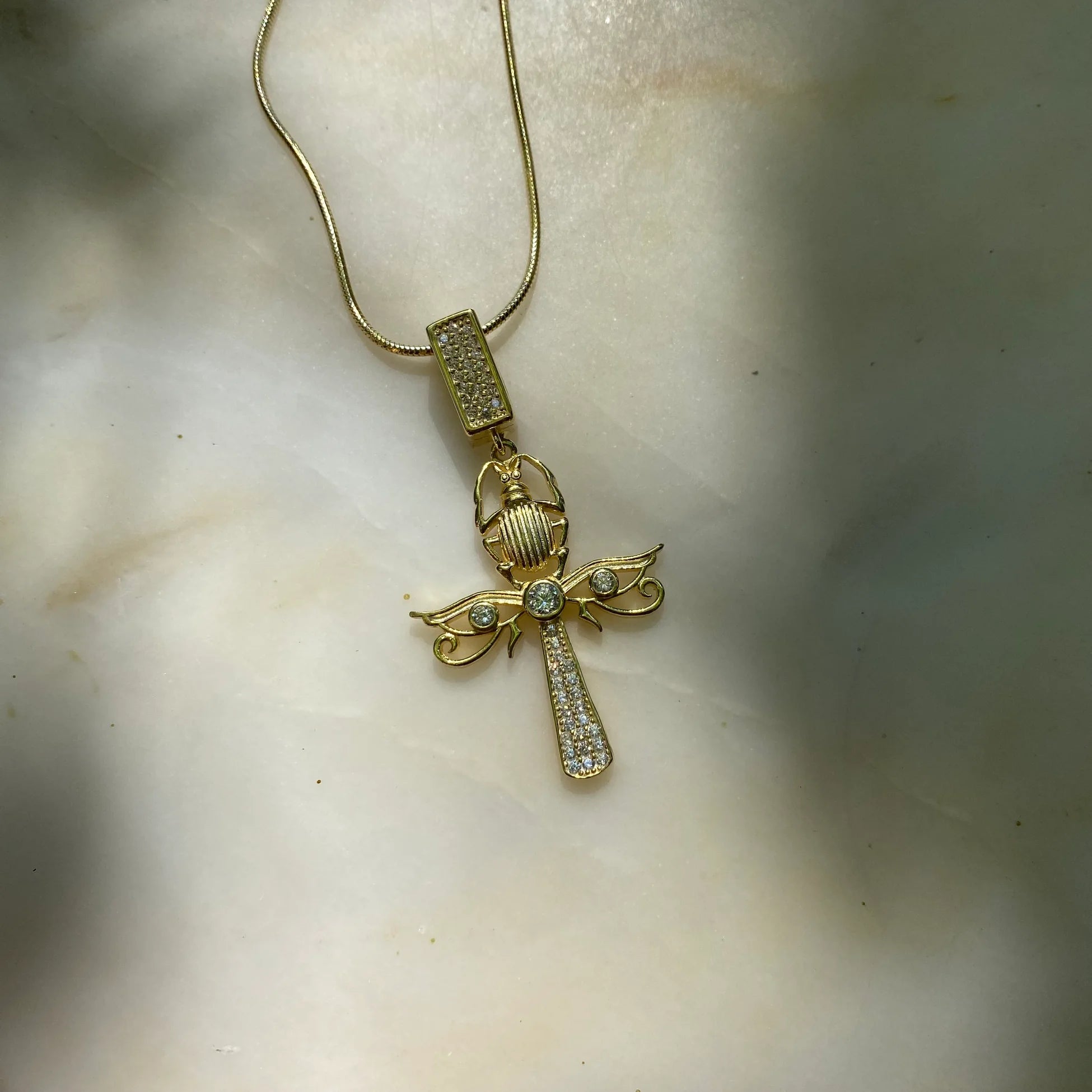 925 Ayar Gümüş Ra`nın Gözü & Ankh Kolye