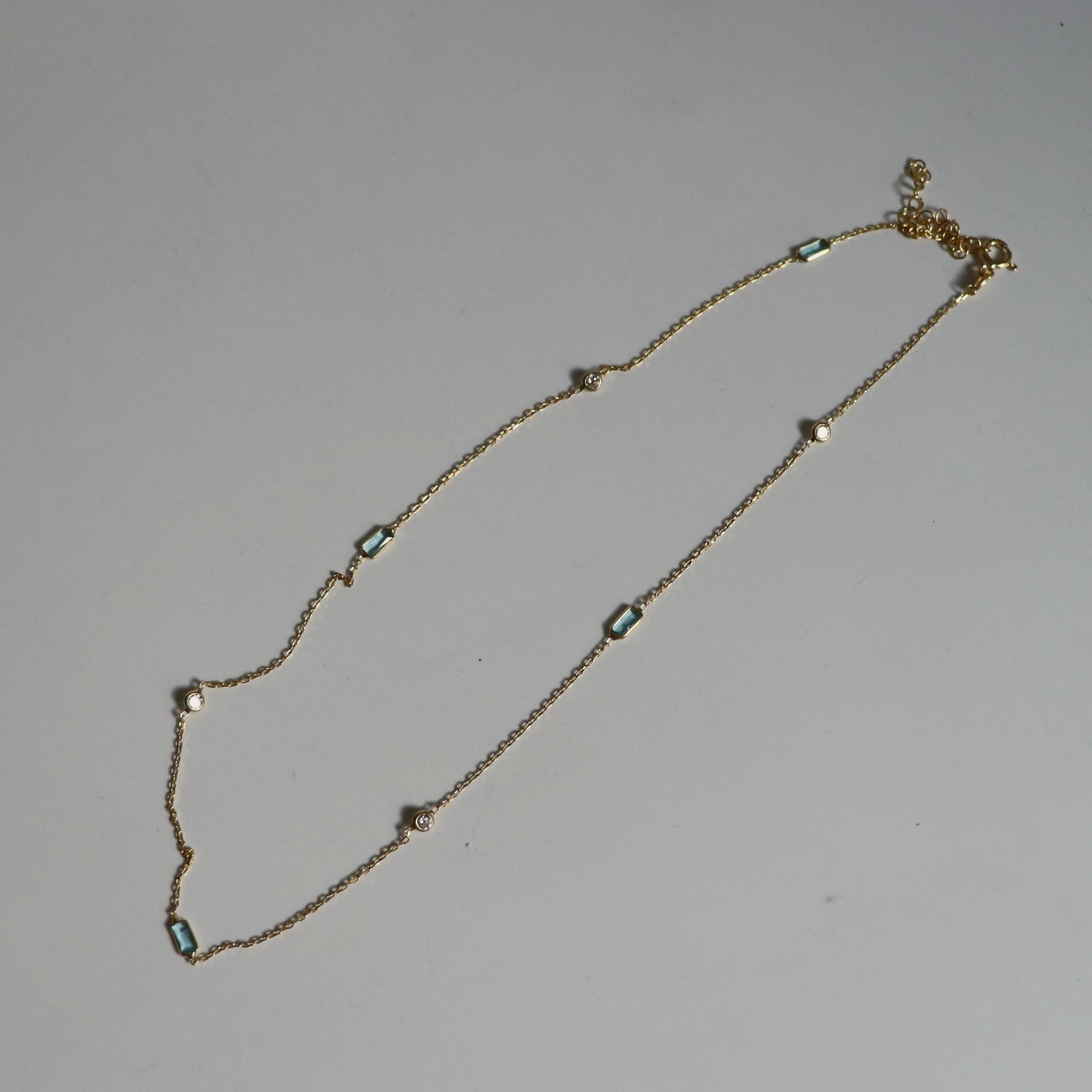 925 Ayar Gümüş Aquamarin Taş Kolye