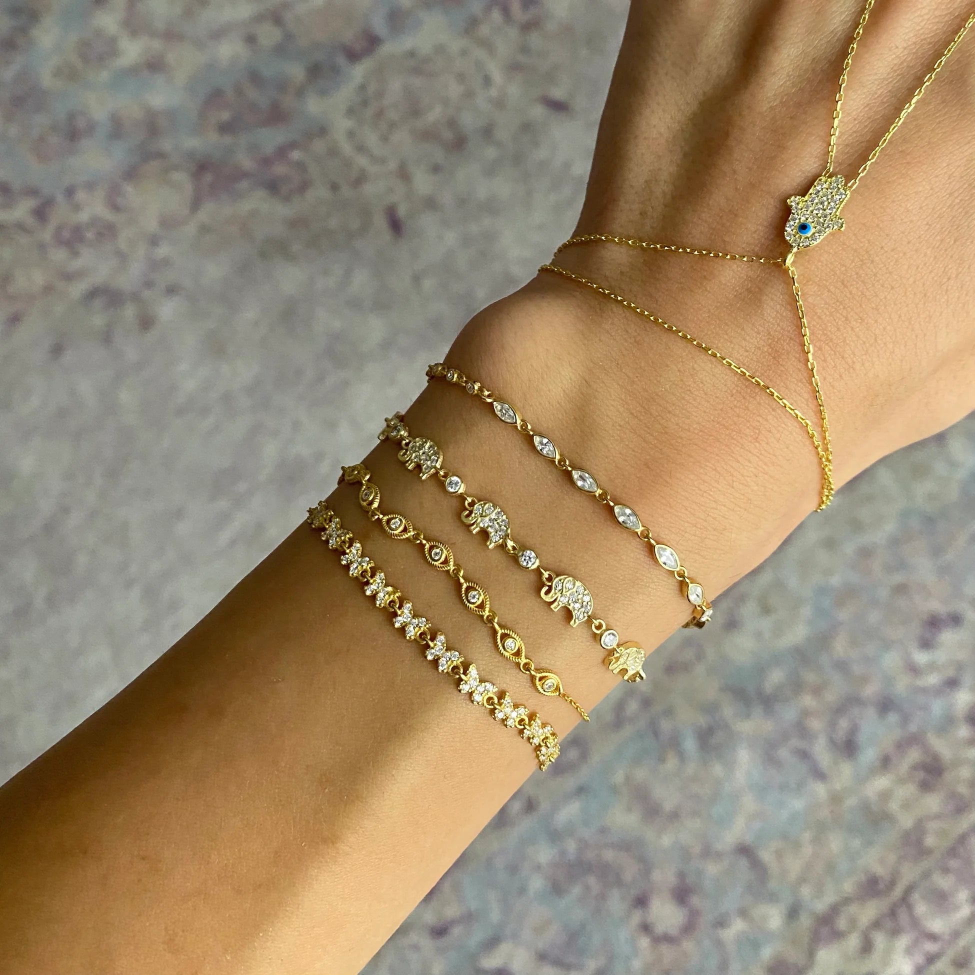 925 Ayar Gümüş Minimal Sıralı Göz Bileklik