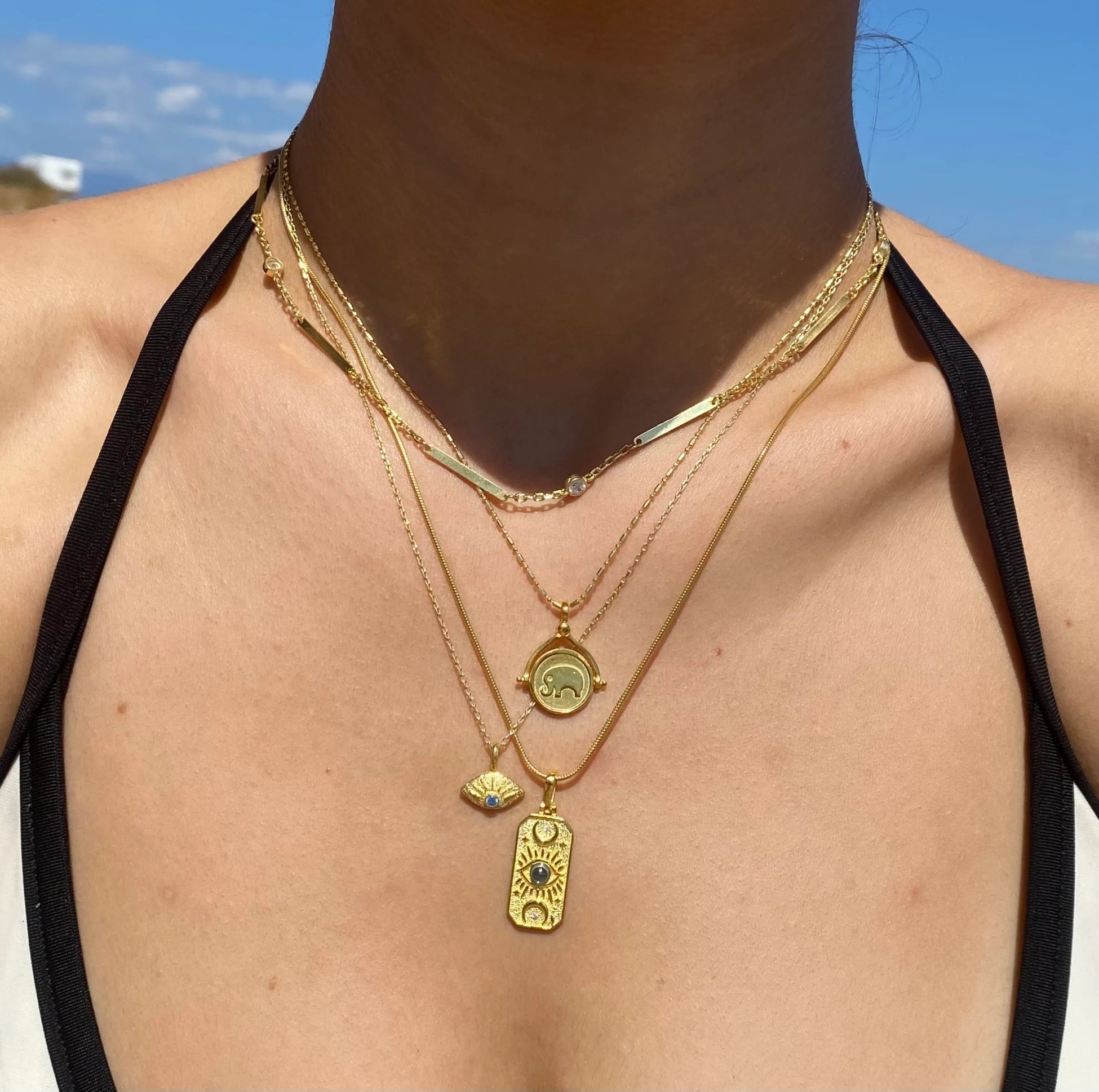 925 Ayar Gümüş Dörtgen Plakalı Taşlı Zincir