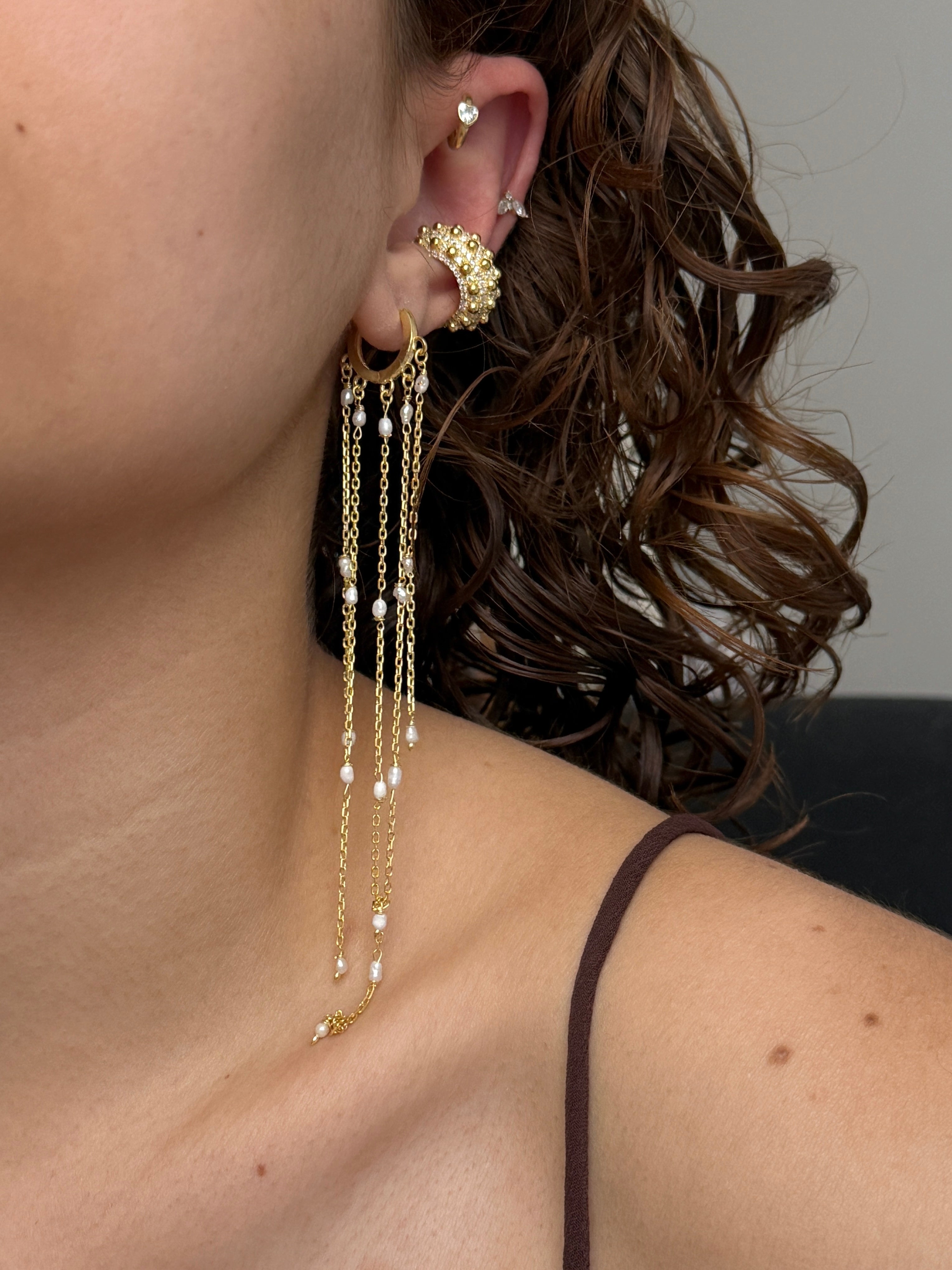 925 Gümüş Yağmur Salkım Küpe TEK ADET