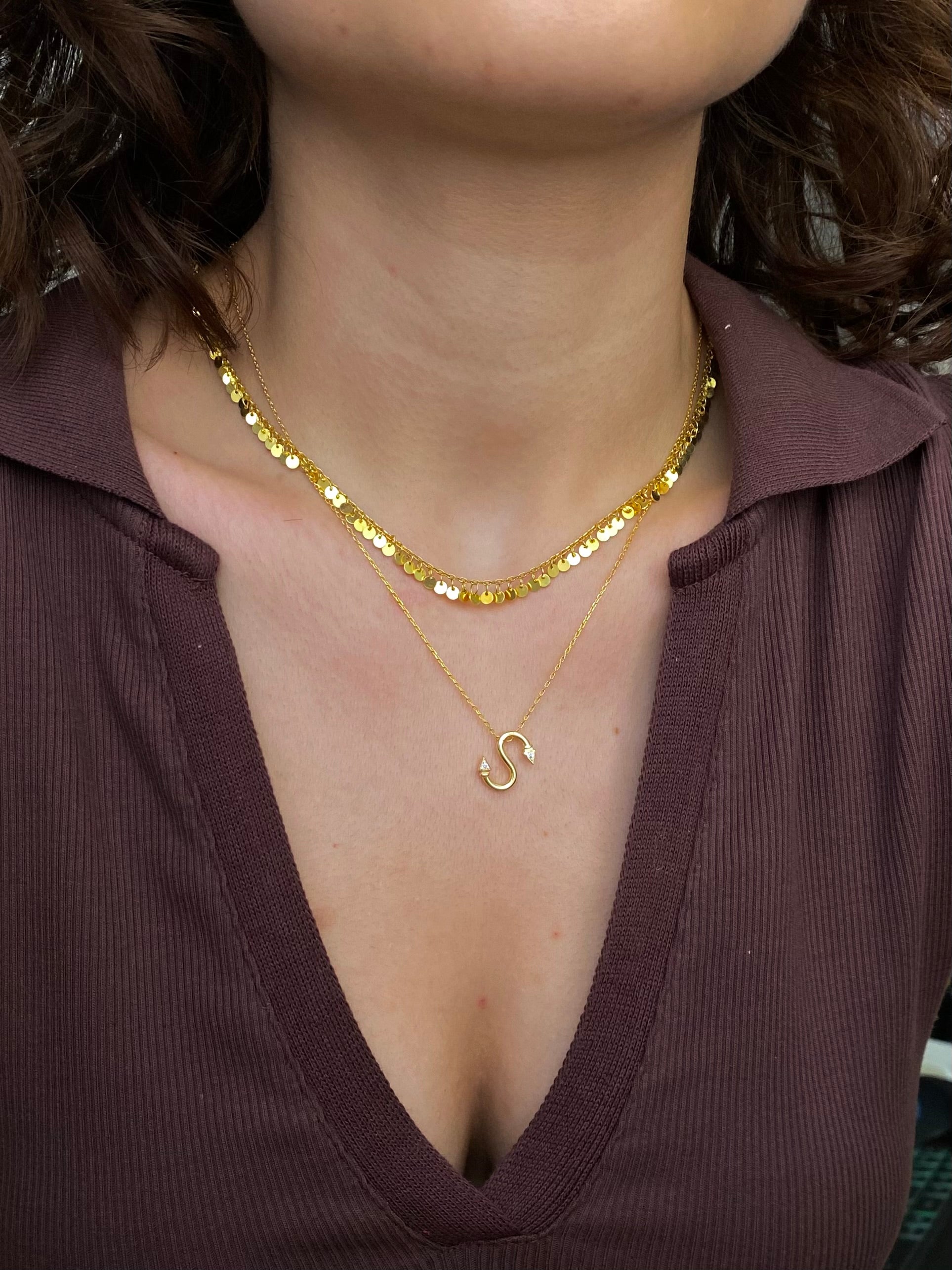 925 Ayar Gümüş Ok Taş Detay Harf Kolye