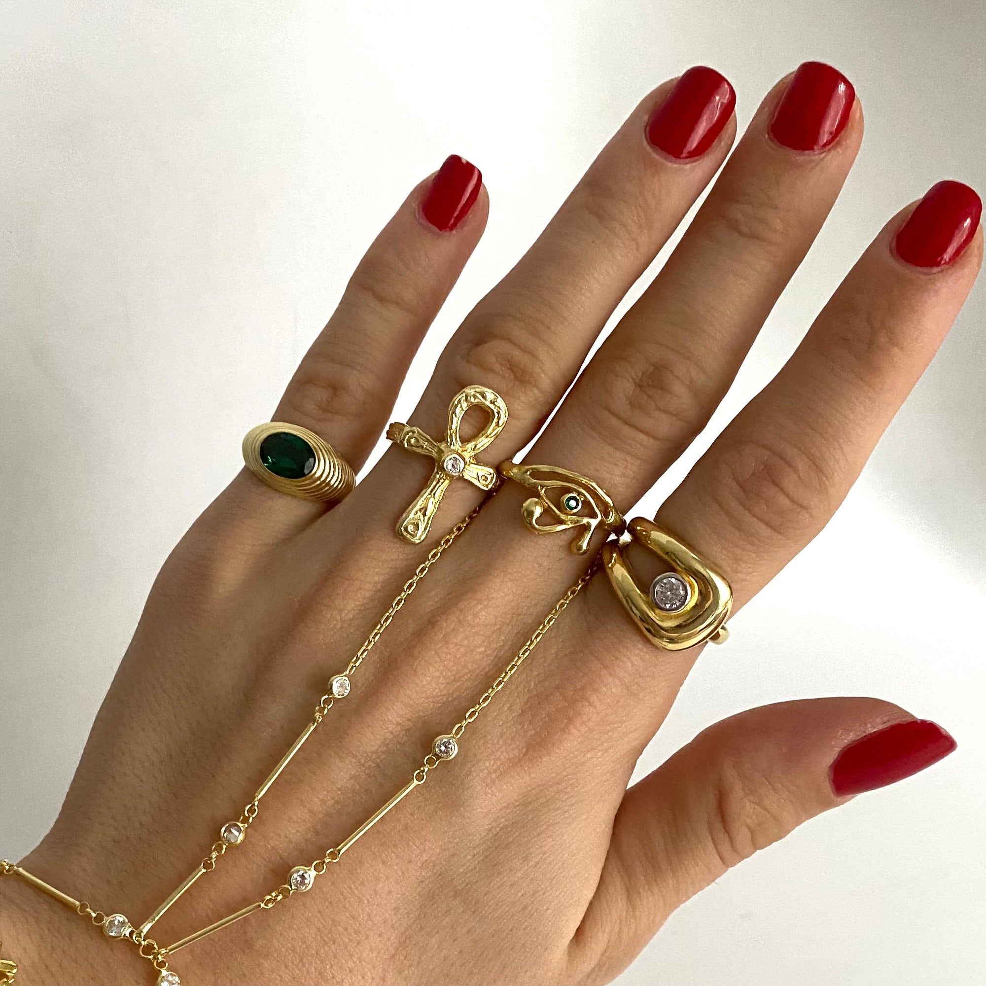 925 Gümüş Antik Ra Yüzük