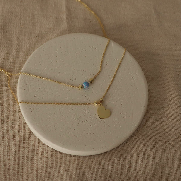 925 | İkili Zincirli Kalp Kolye