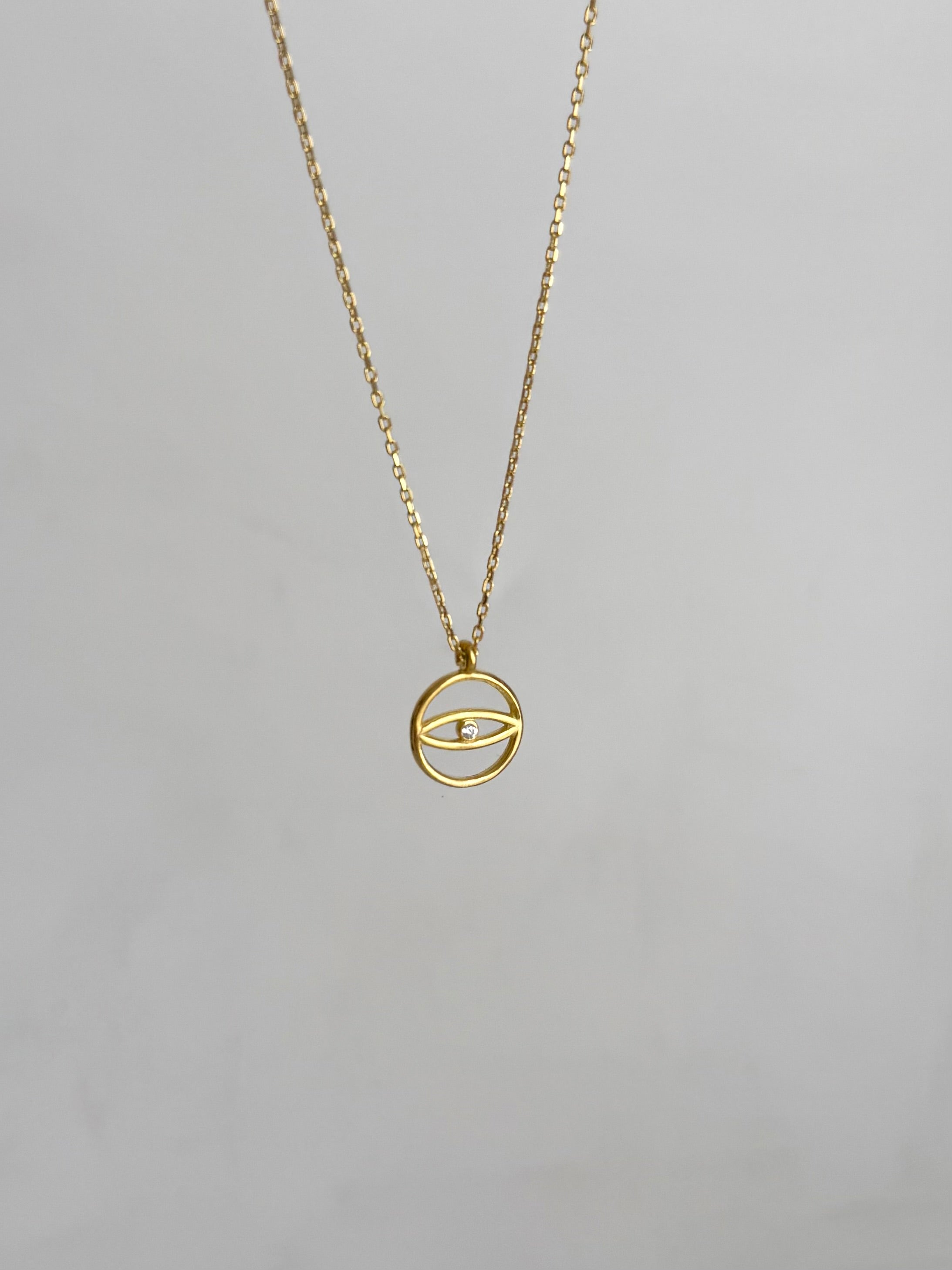 925 Ayar Gümüş Mini Taş Detay Göz Kolye