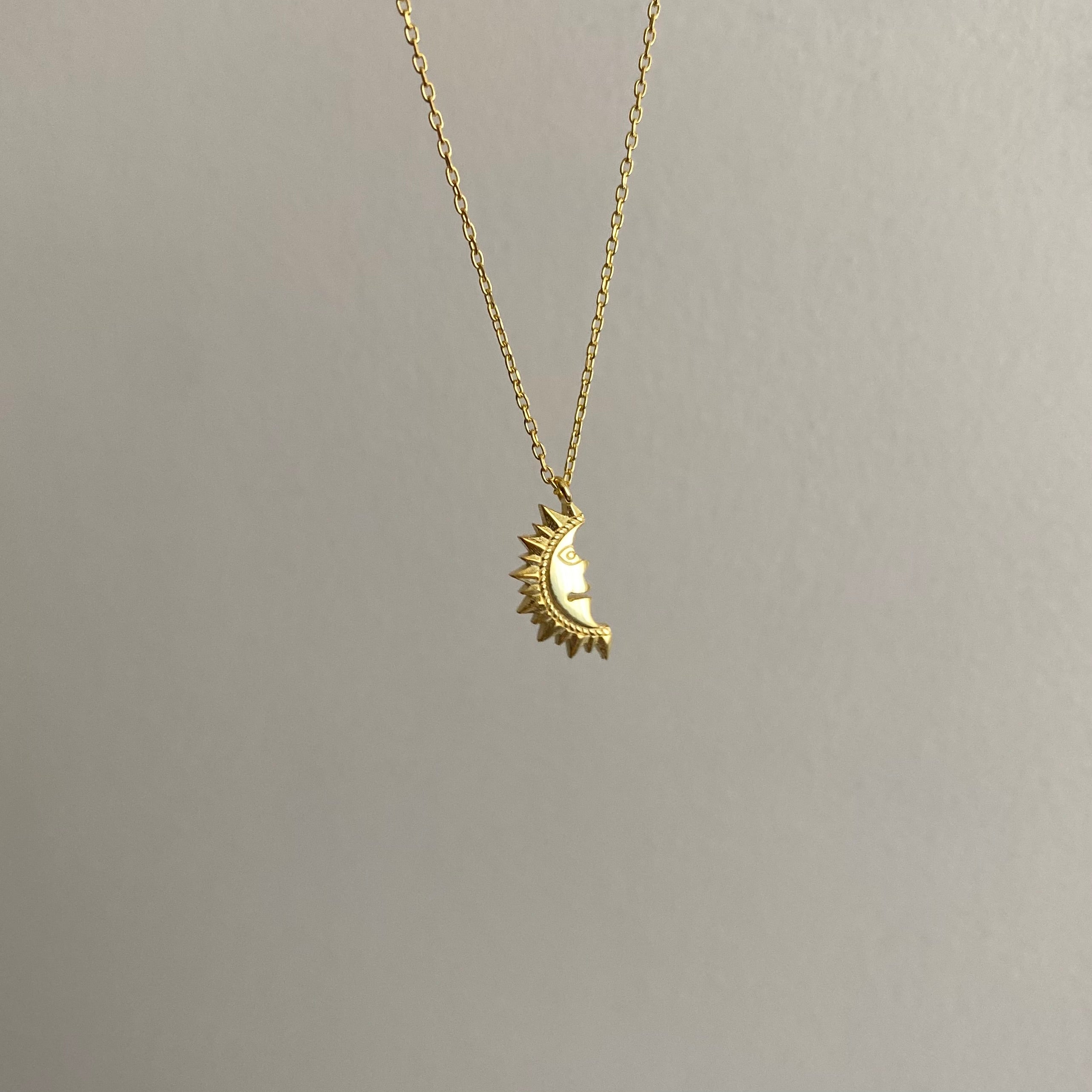 925 Ayar Güneş | Yarım Güneş Kolye