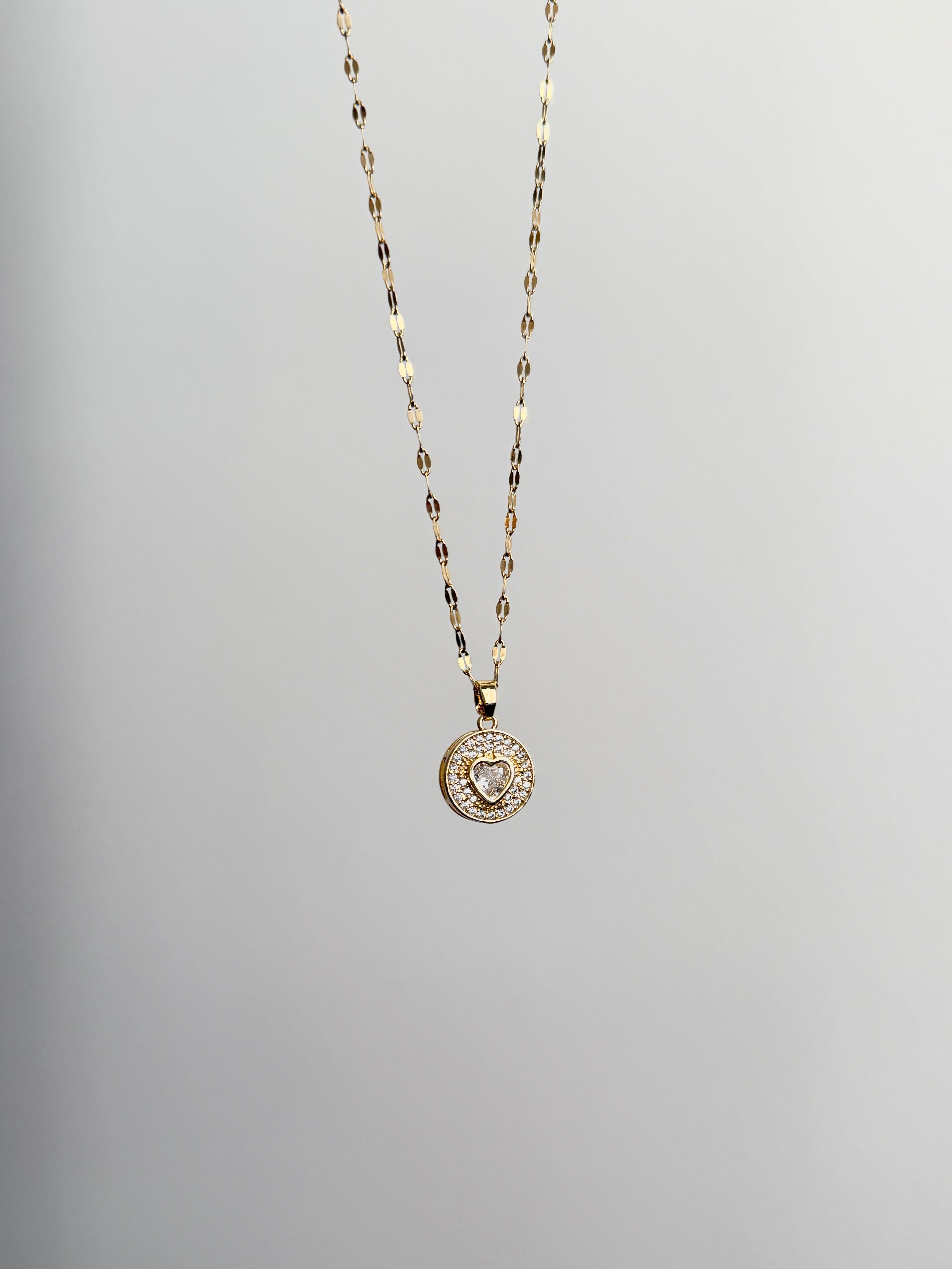 Çelik Taşlı Kalp Kolye