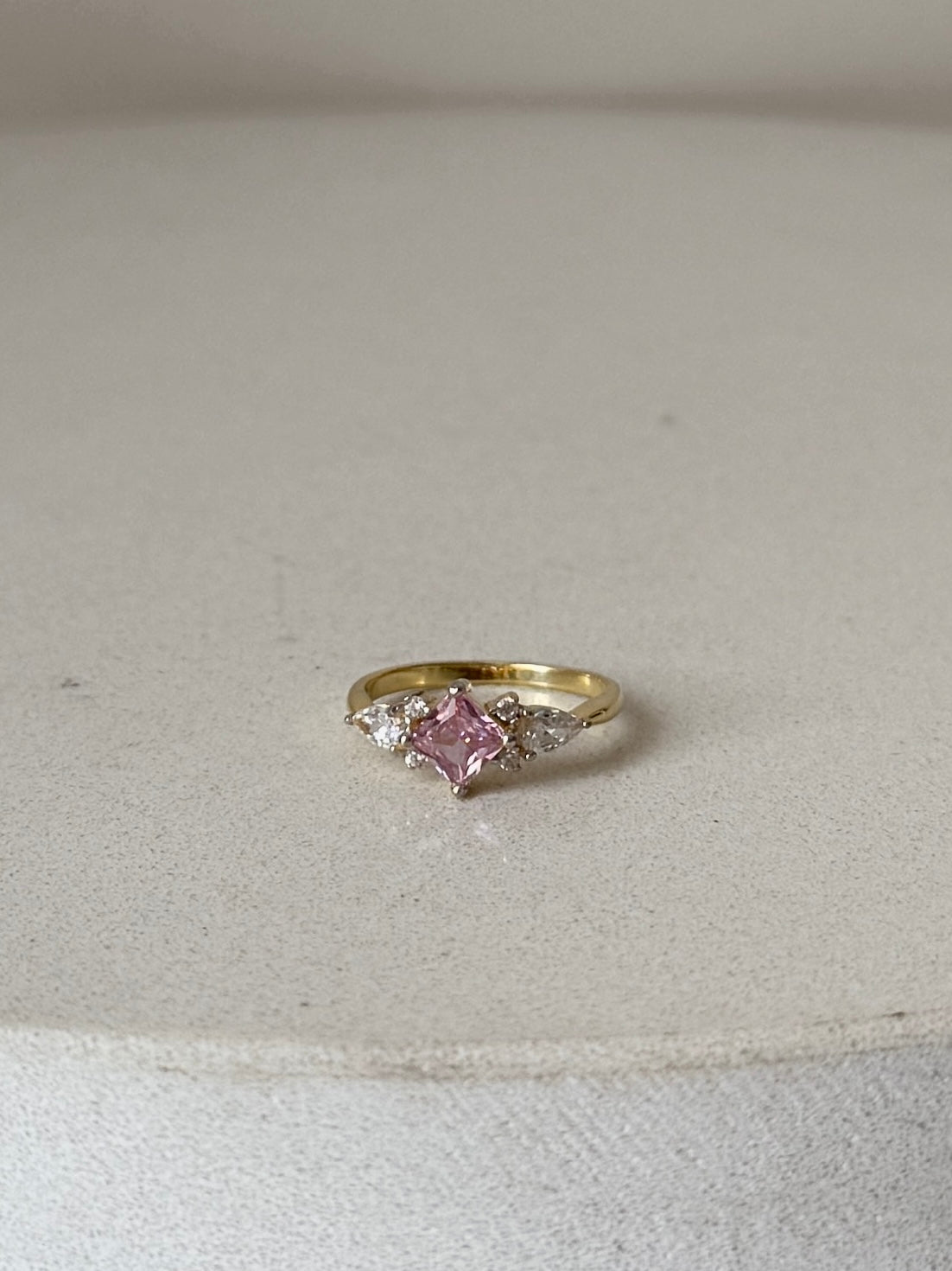 925 | Toz Pembe Tektaş Yüzük